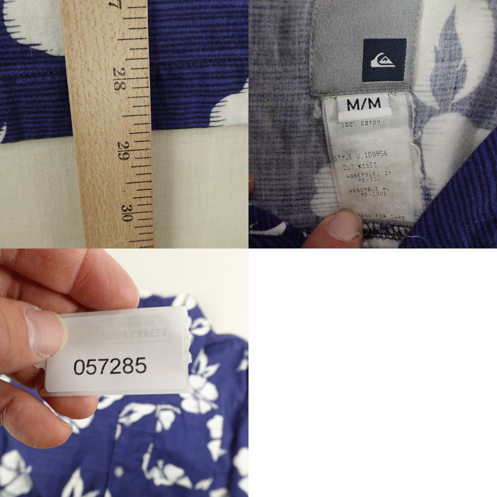 Quiksilver VINTAGE Quiksilver Shirt Mens Medium Blue Hawaiian Floral Button Up Surf Y2K Size US M / EU 48-50 / 2 - 8 Thumbnail