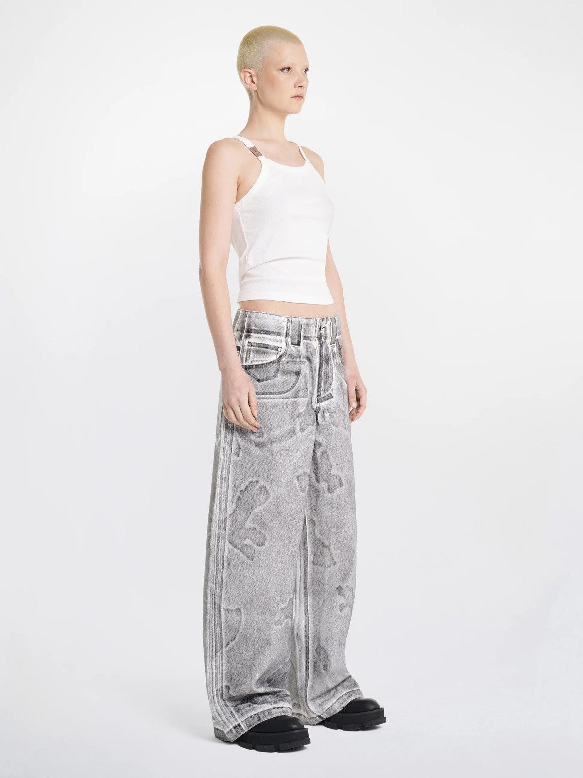 Dion Lee Coated Baggy Jeans