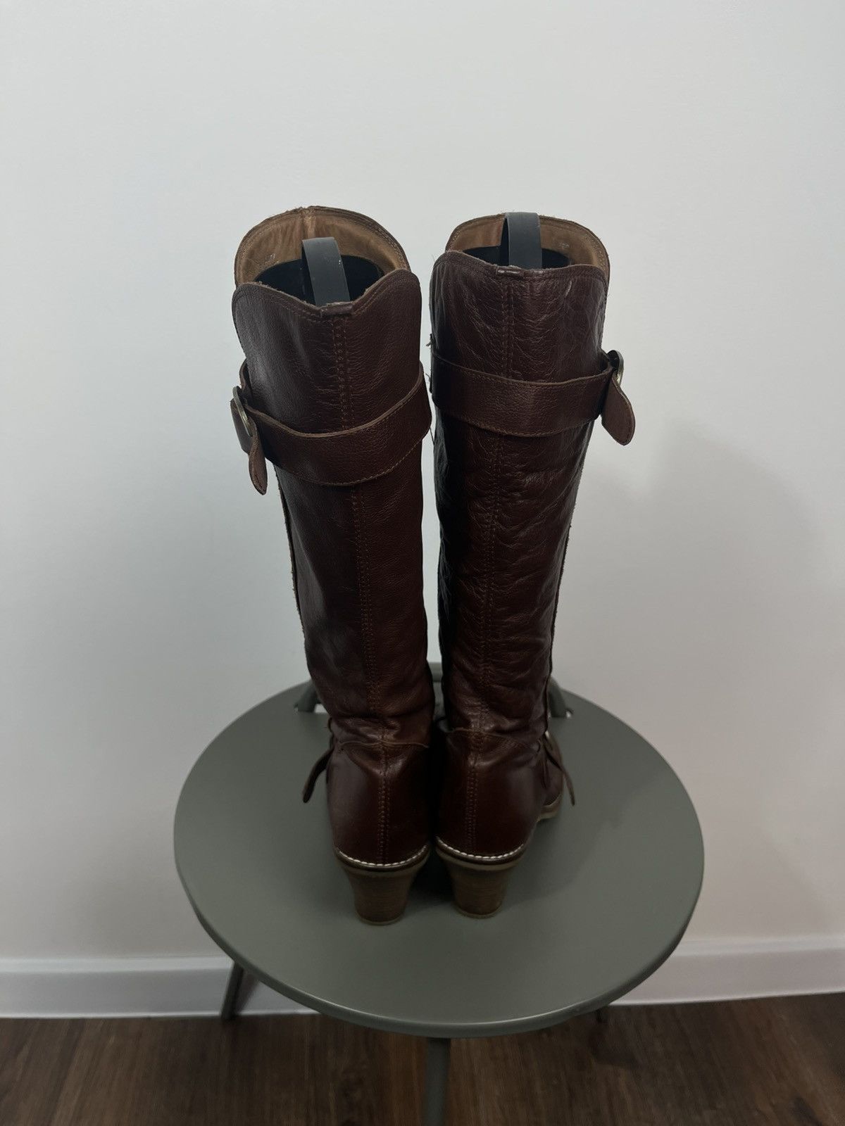 Other Women’s Brown Leather Knee High Boots Buckle Heel EU 40 Size US 9 / IT 39 - 10 Thumbnail
