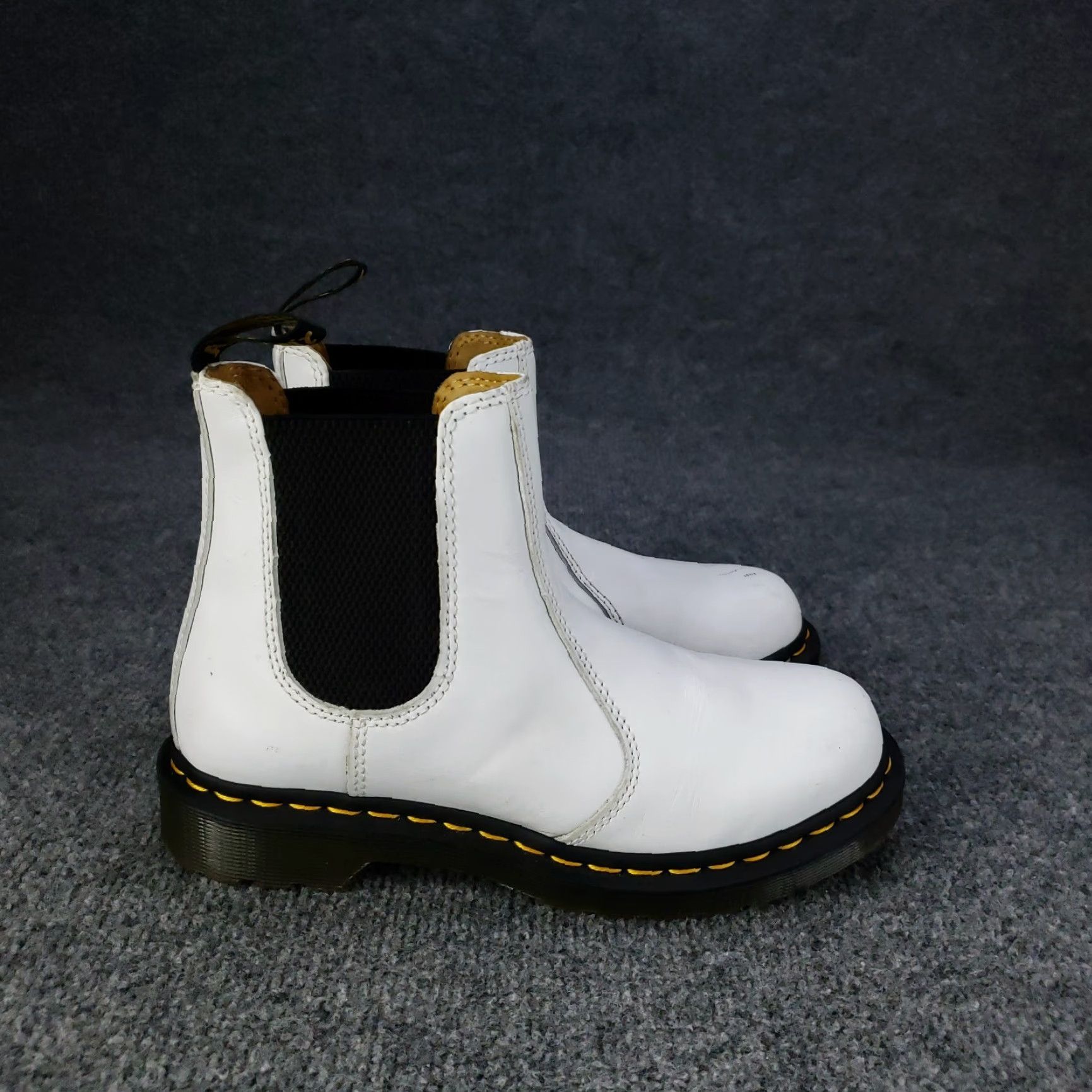 Dr. Martens Dr. Martens Chelsea Boots Womens Size 7 White Leather Boots 2976 Chelsea Pattern Solid Round Toe Pull On Unisex Adults Boot Leather Mens Womens Size US 5 / IT 35 - 2 Thumbnail