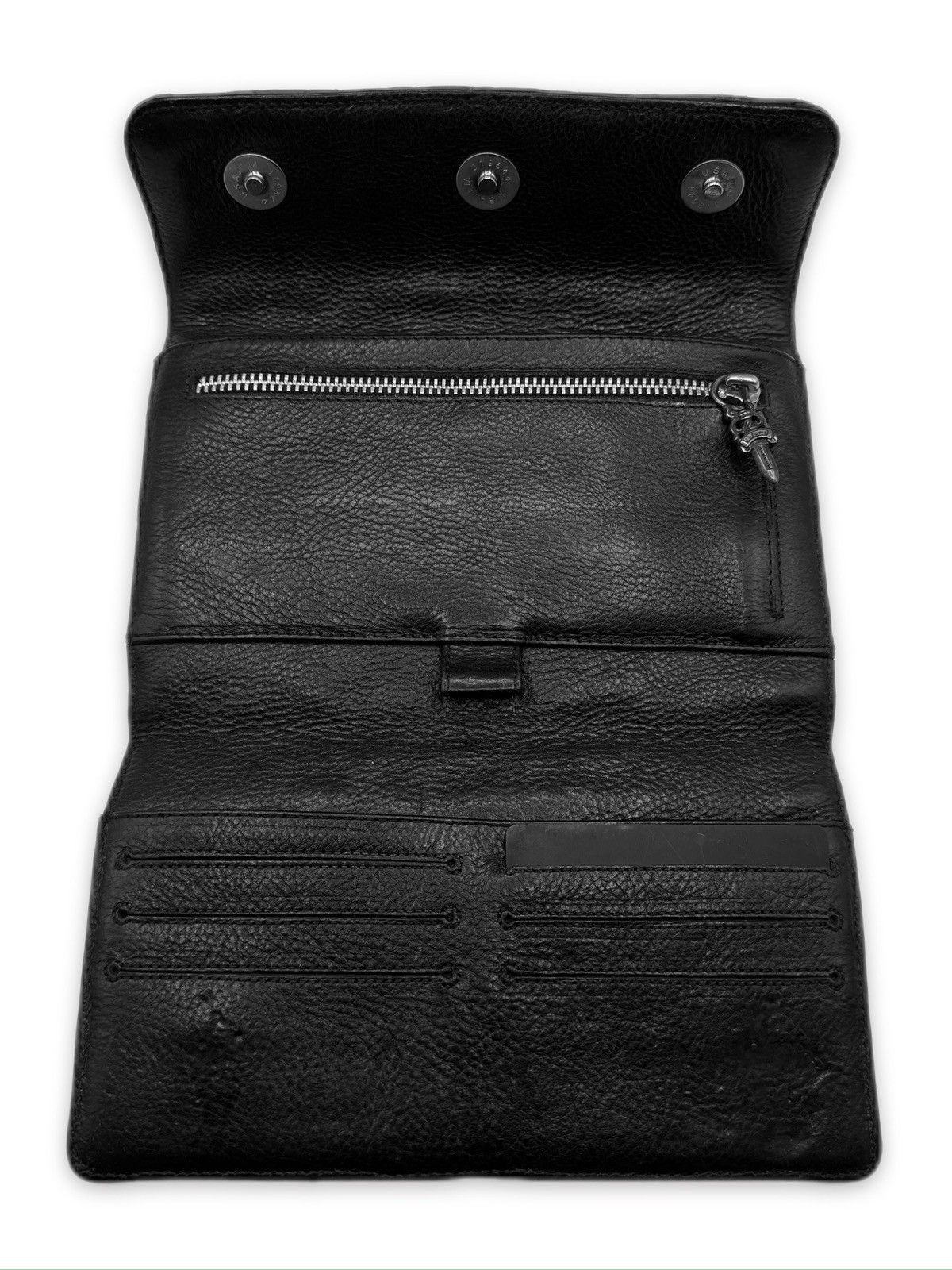 Chrome Hearts Chrome Hearts ‘Wave4’ Quilted Leather Silver Cross Tri Fold Clutch Wallet Size ONE SIZE - 2 Thumbnail