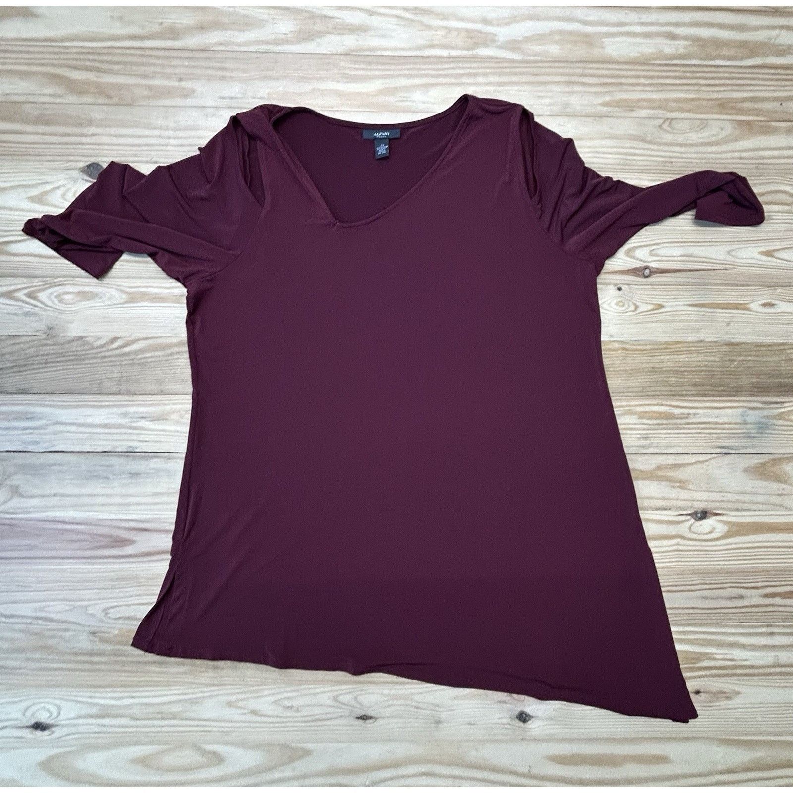 Alfani ALFANI SZ 2X Burgundy Off Shoulder Sheath Midi Dress Size XXL / US 16-18 / IT 52-54 - 7 Thumbnail