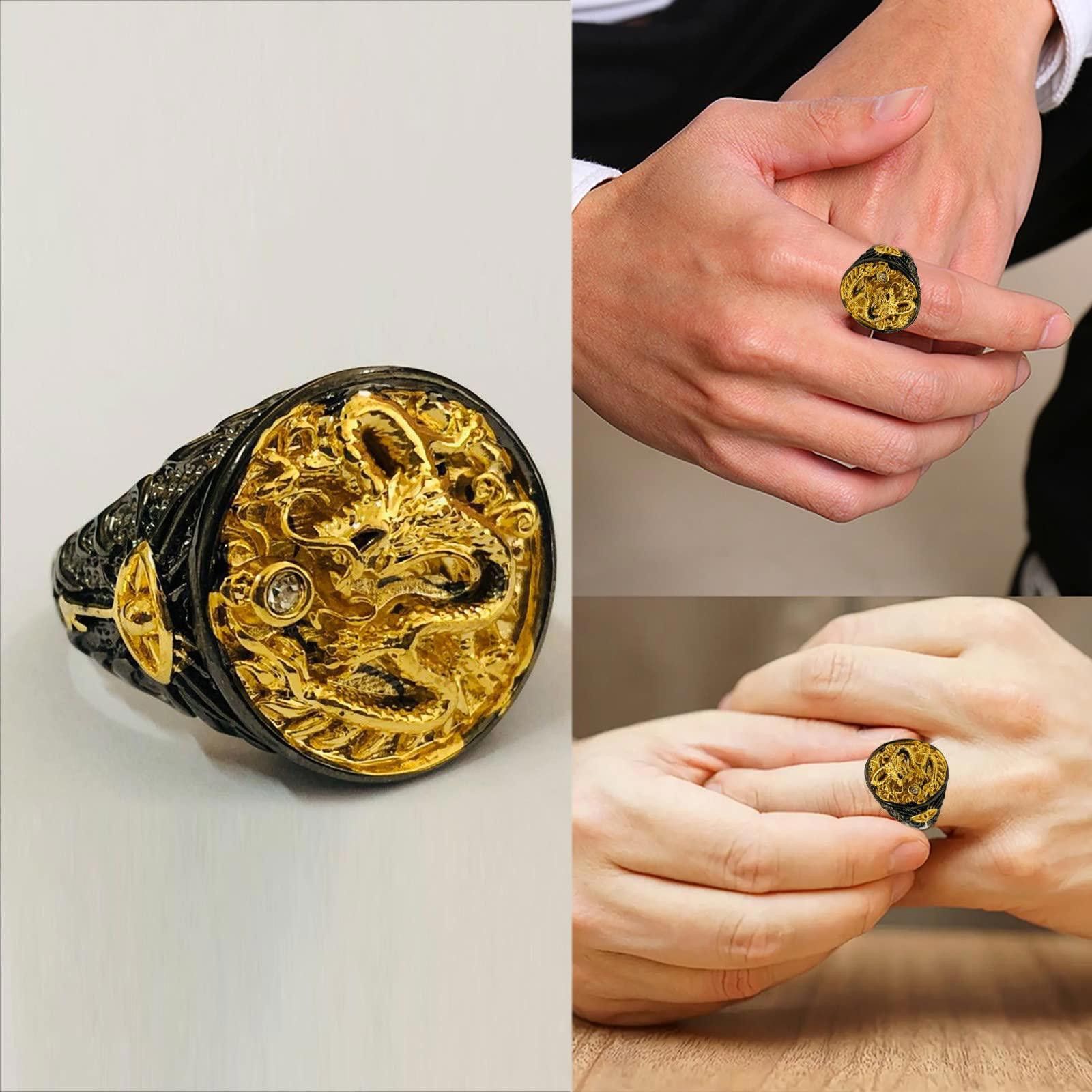 Designer Men's "The Rising Dragon" Capitan Collection Ring - Size 11 Size ONE SIZE - 6 Thumbnail