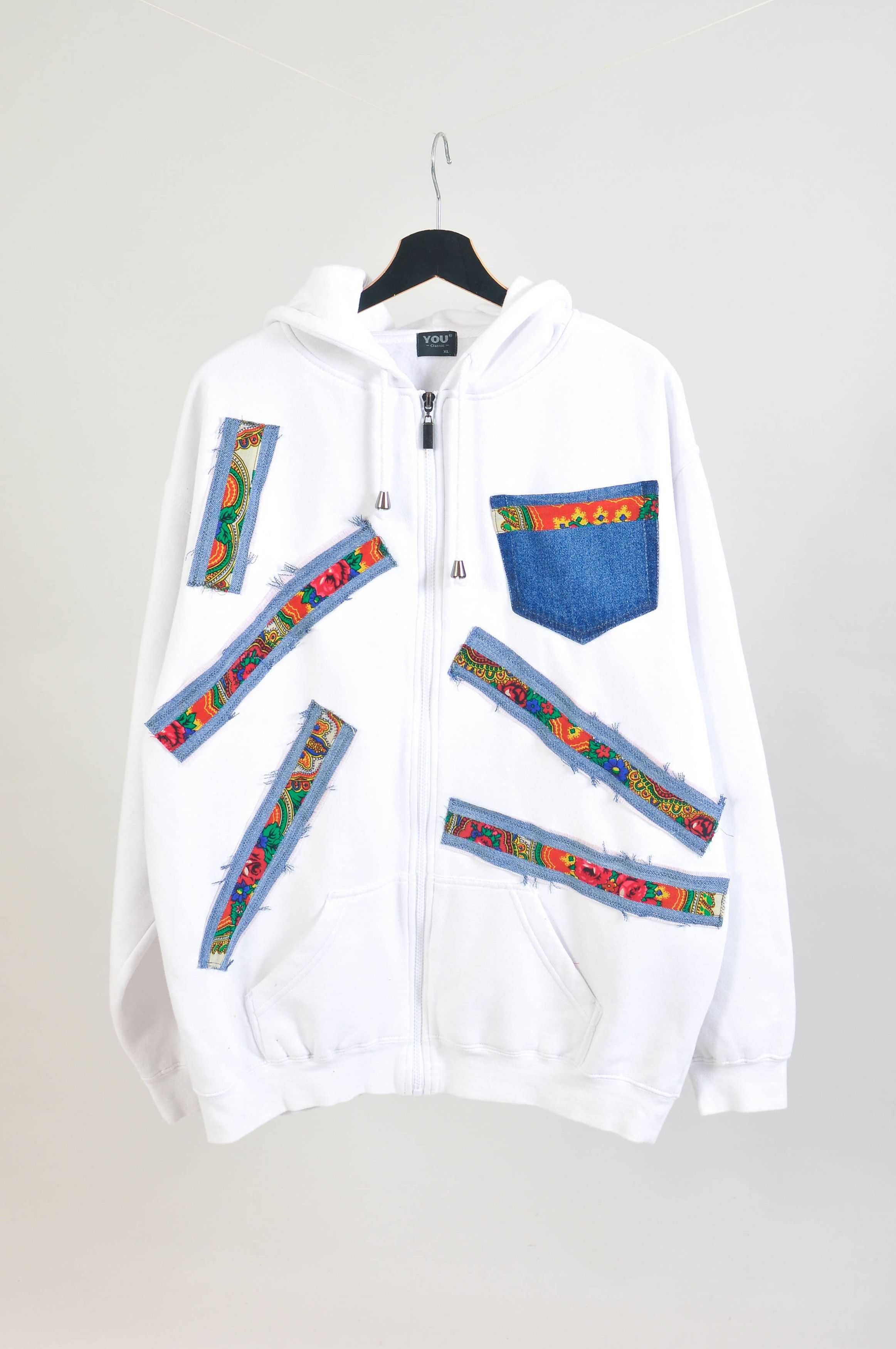 Other White Reworked Track Hoodie | Retro Streetwear Size US XL / EU 56 / 4 - 1 Thumbnail