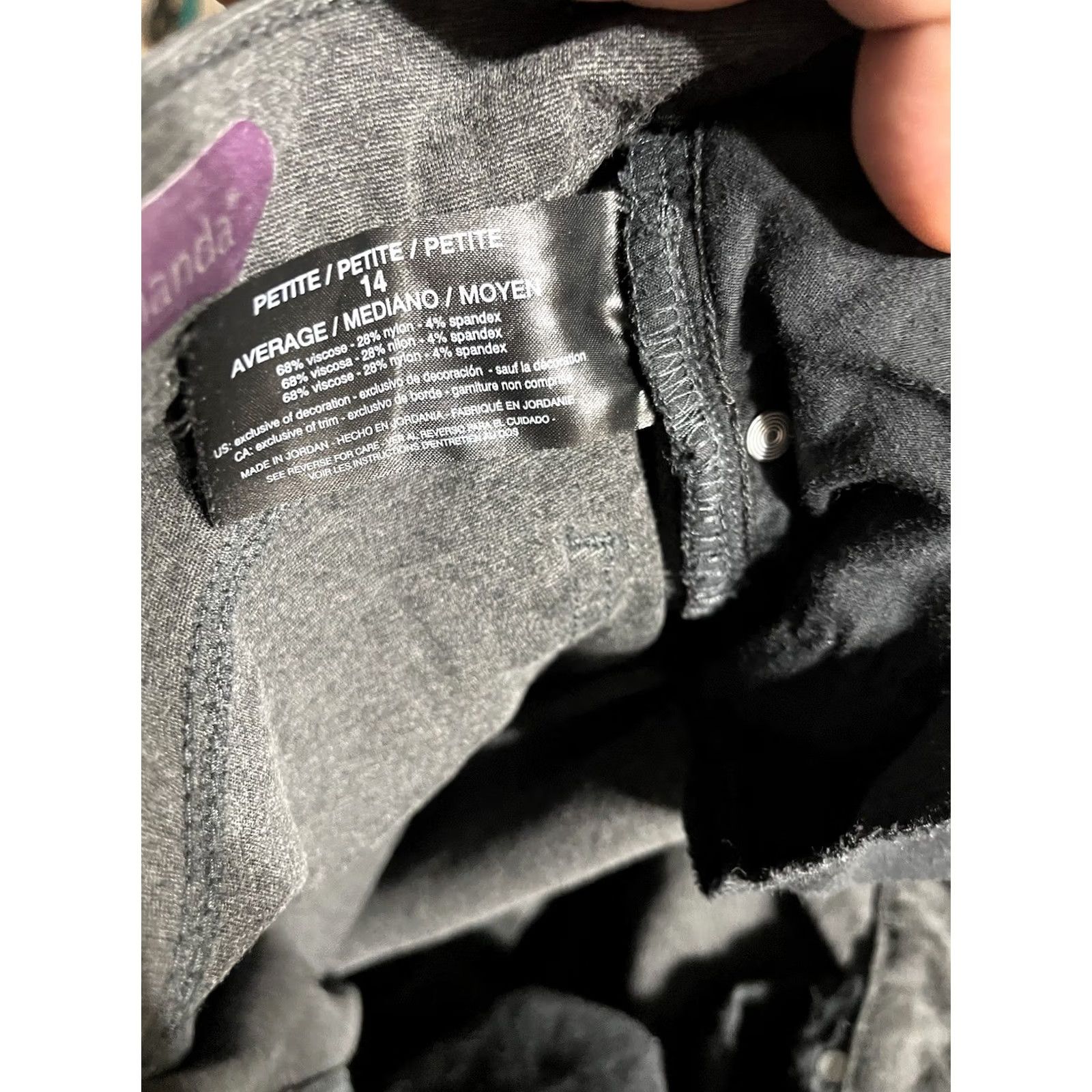 Gloria Vanderbilt Gloria Vanderbilt Amanda Denim Pants Slimming 14P L) Grey Viscose Nylon Size 36" / US 14 / IT 50 - 5 Thumbnail