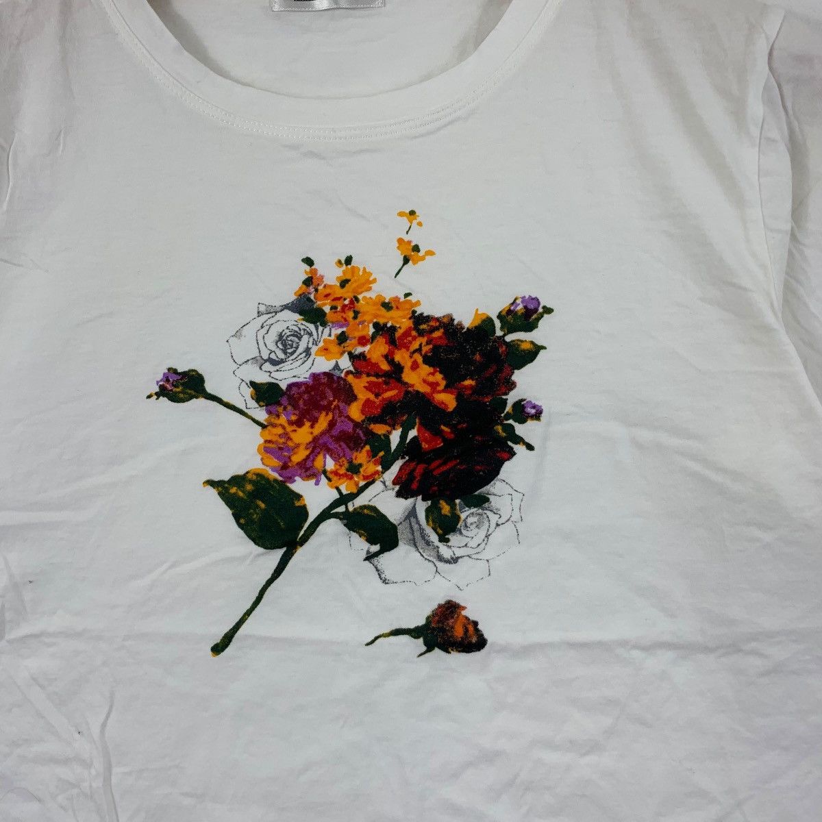 Vintage Vintage ELICESS PARIS FLOWER Floral Artwork Painting Tee Size S / US 4 / IT 40 - 4 Thumbnail