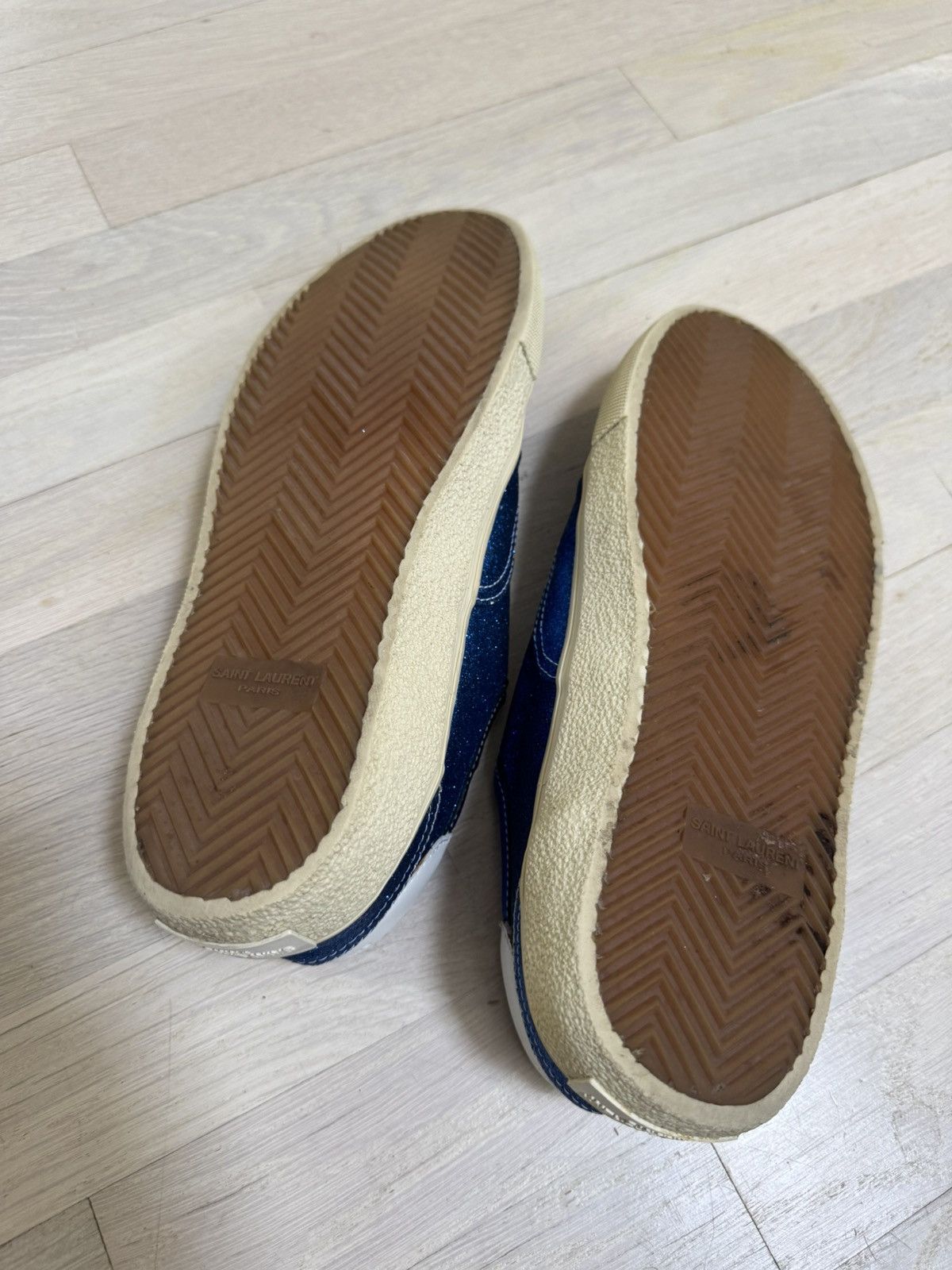 Saint Laurent Paris SS14 Hedi Era SLP Skate Shoe Blue Glitter Size US 8 / EU 41 - 6 Thumbnail