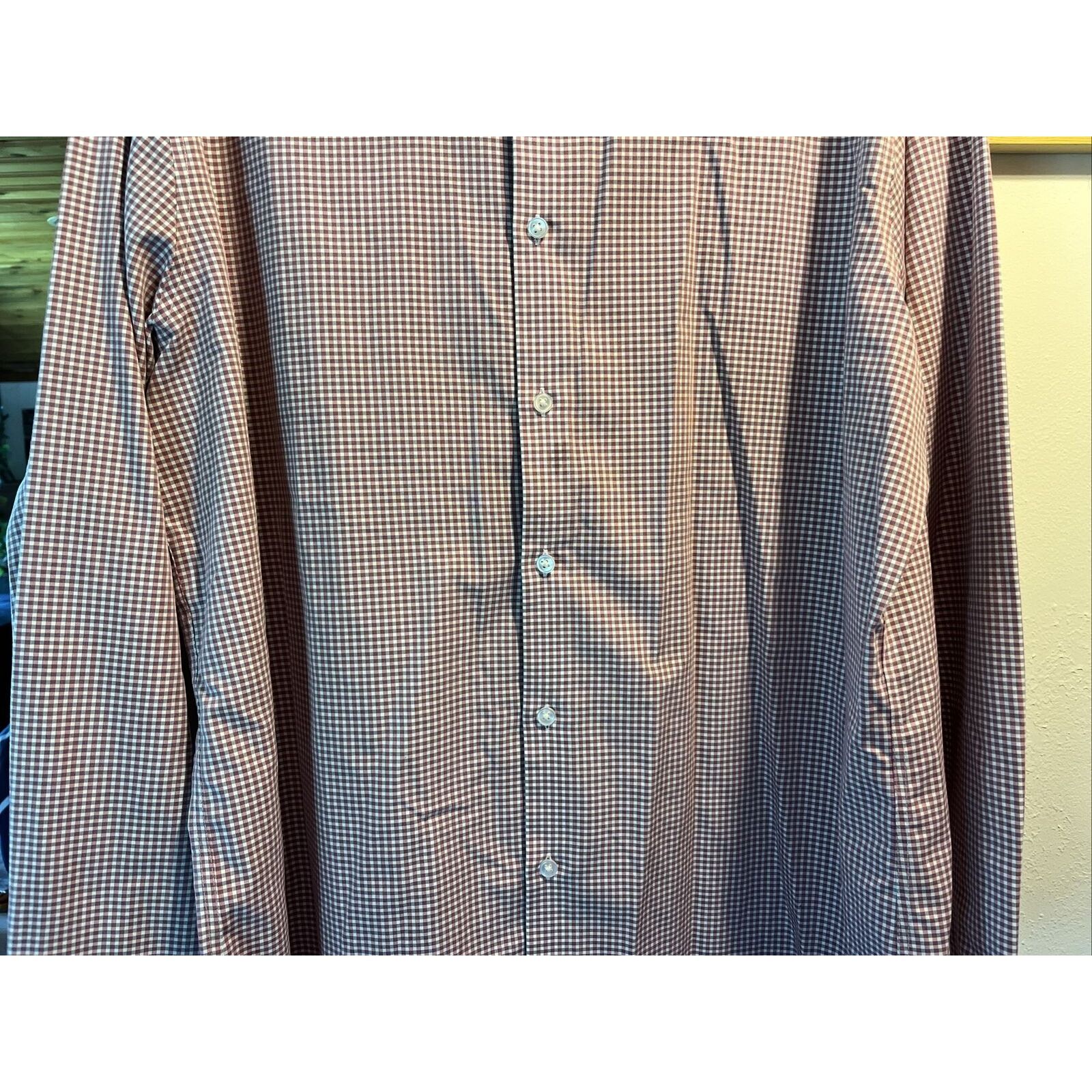 Calvin Klein Calvin Klein Men’s 17.5 34/35 Red Check Button Cotton Shirt Size US XL / EU 56 / 4 - 6 Thumbnail
