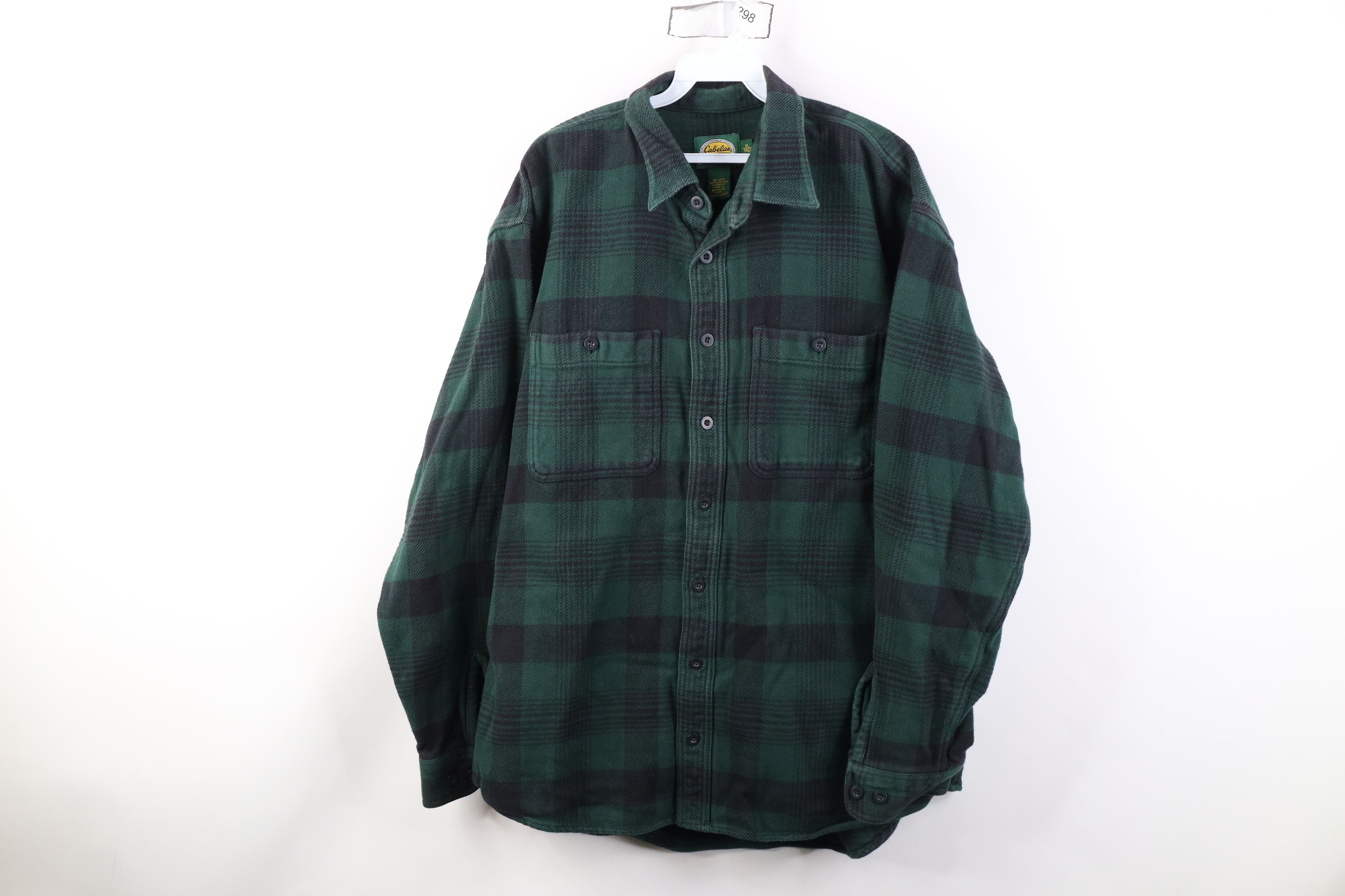 Cabelas Vintage 90s Cabelas Heavyweight Button Shirt Green Plaid Size US XL / EU 56 / 4 - 1 Thumbnail