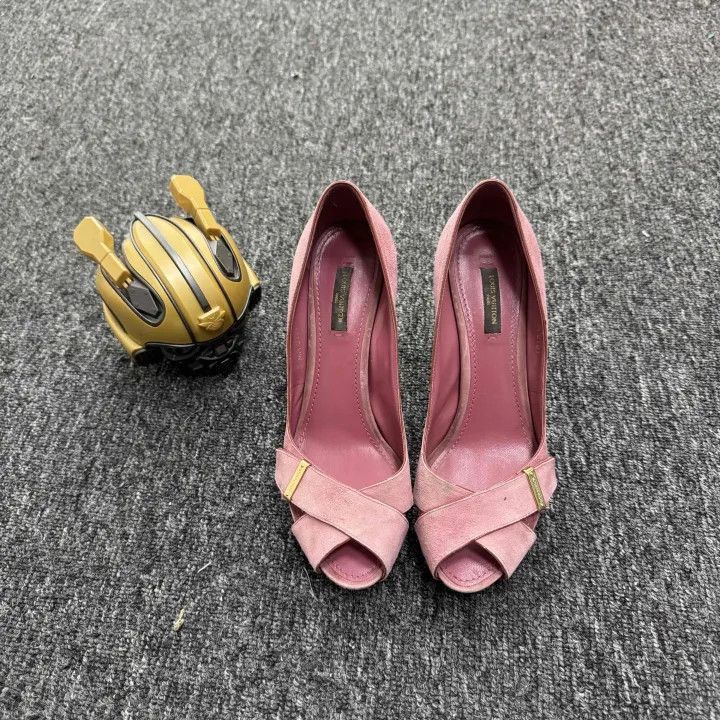 Louis Vuitton Louis Vuitton Pink Open-Toe High Heels -2508 Size US 8 / IT 38 - 2 Thumbnail