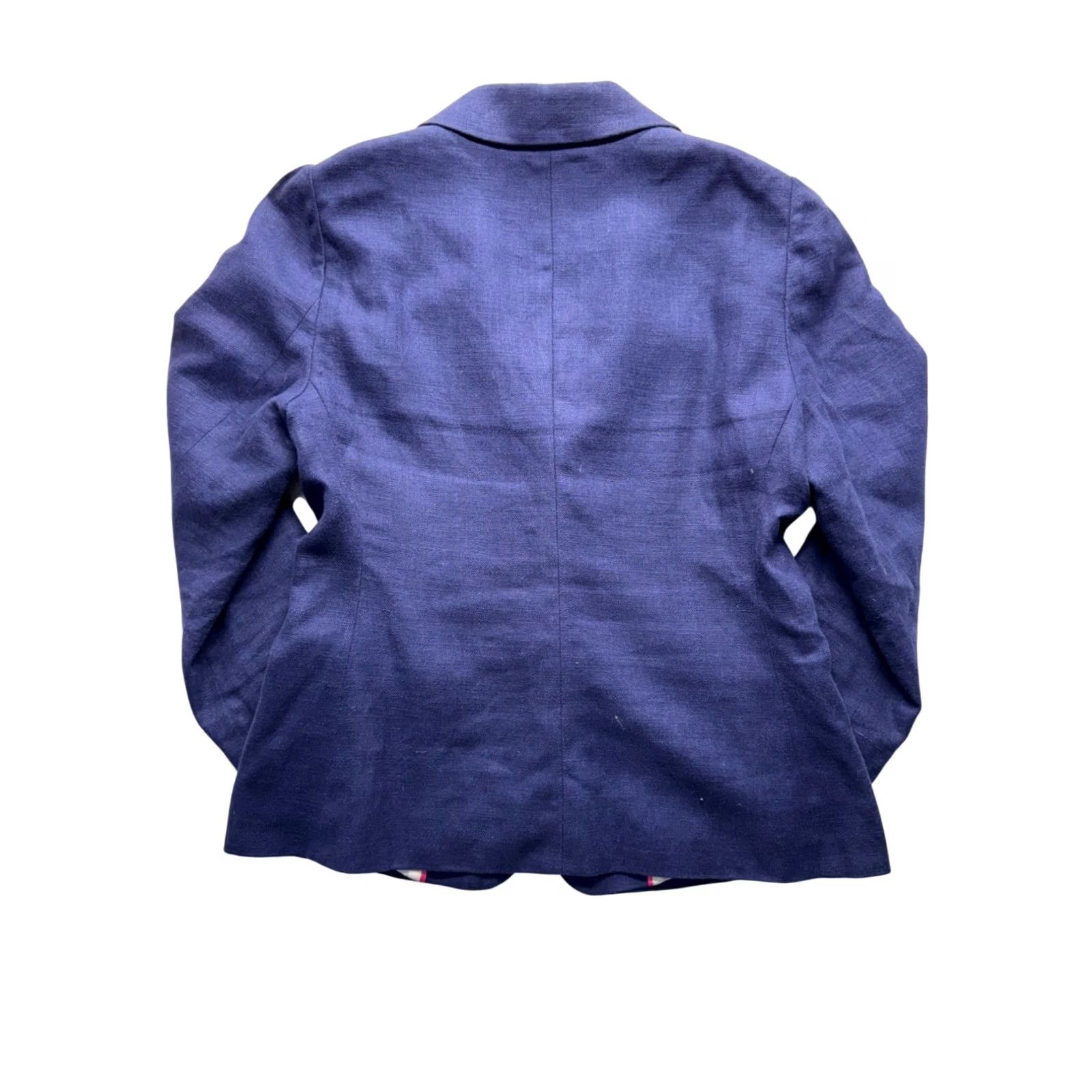 Vintage Kate Spade New York Navy Blazer Size 8 Linen Blend Double Button Front 114B Size M / US 6-8 / IT 42-44 - 2 Thumbnail