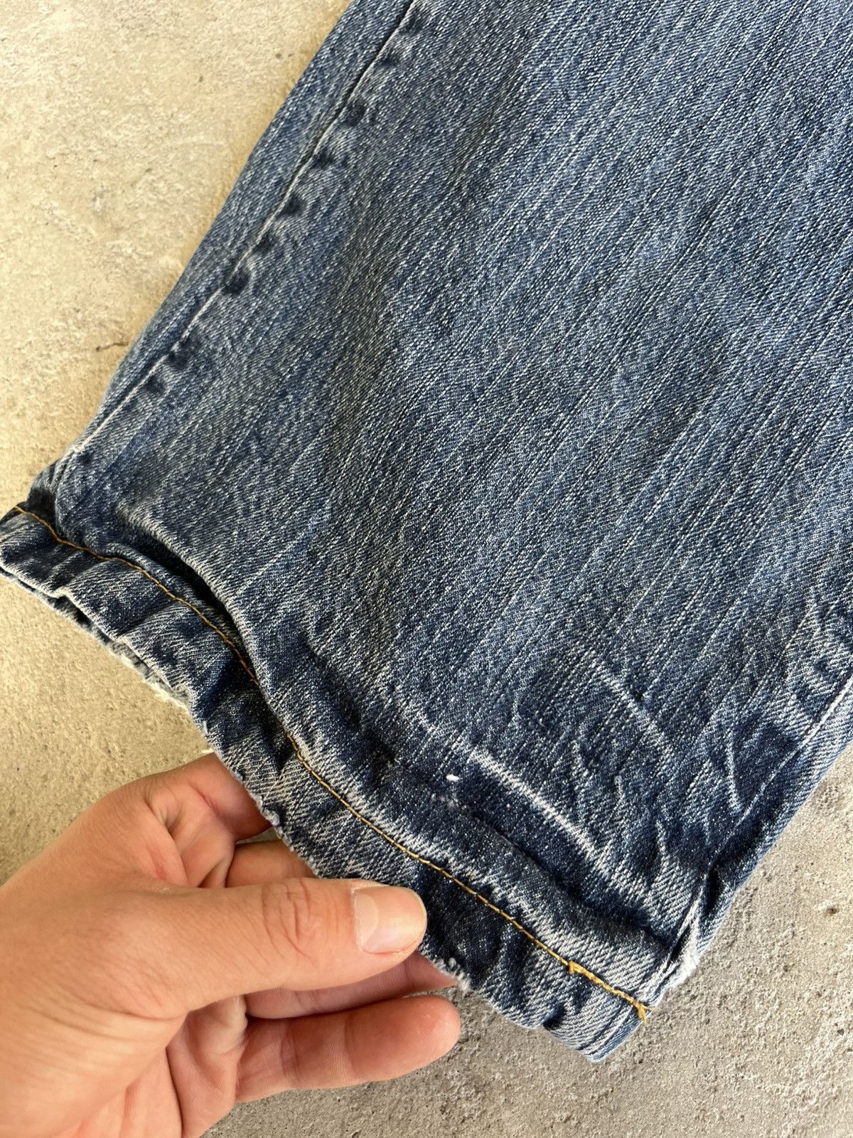 If Six Was Nine × Japanese Brand × Le Grande Bleu (L.G.B.) Faded Thrashed Crash Denim Pants Jeans like Rick Owens Y2K Size US 33 - 15 Thumbnail