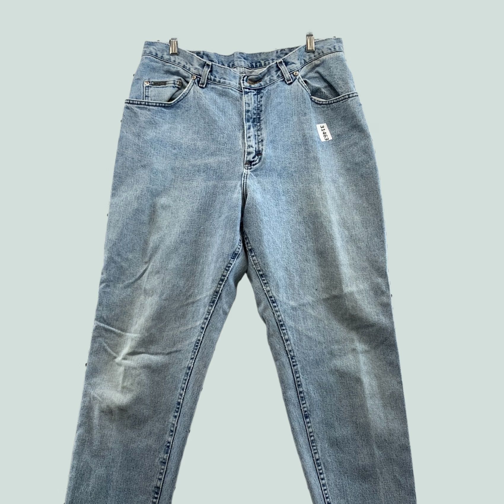Lee Vintage LEE Riveted Blue Denim Jeans Womens Size 18 Fits 35x29.5 Tapered USA Size 40" / US 18 - 1 Thumbnail