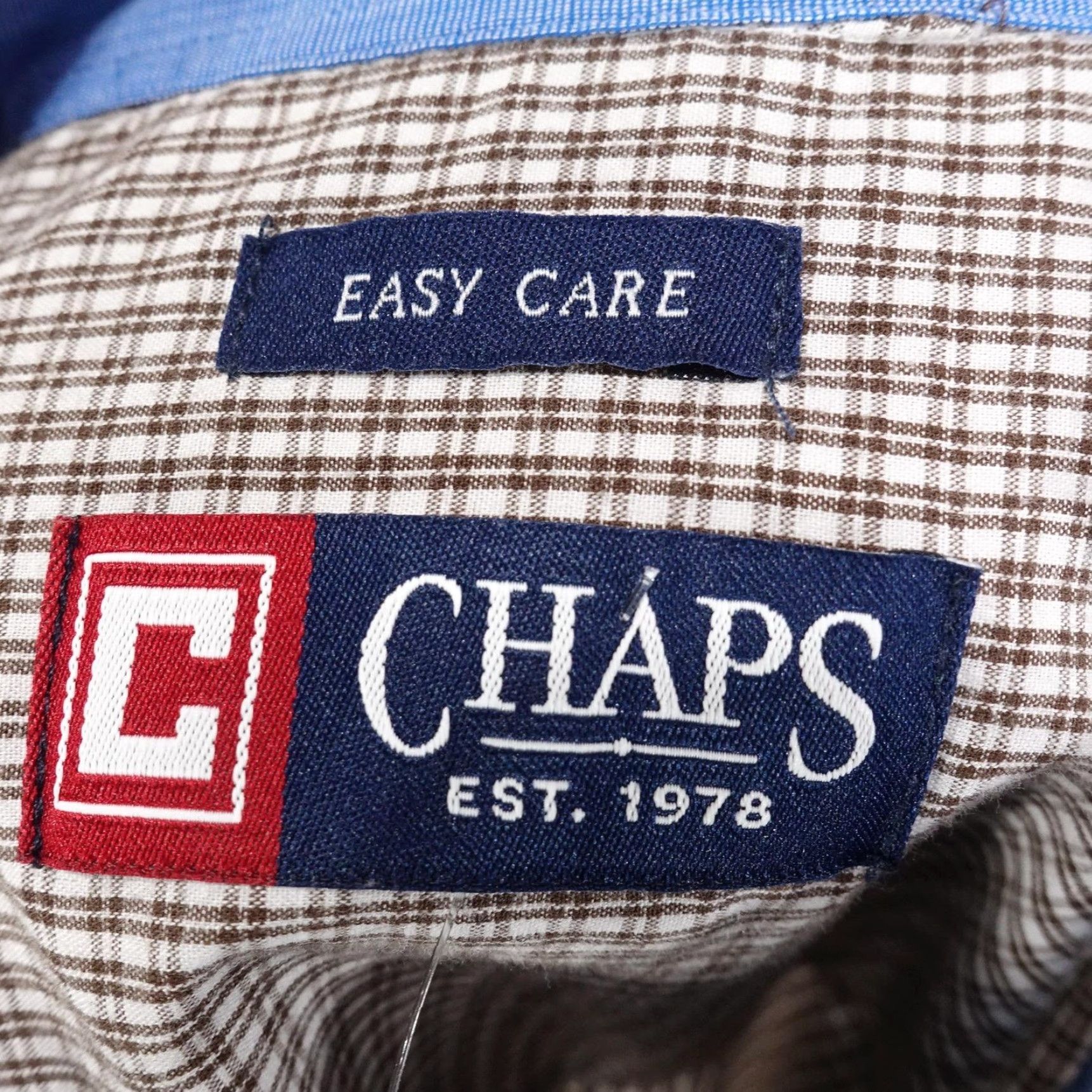 Chaps Chaps Shirt Mens XL Brown Plaid Button-Down Long Sleeve Easy Care Crest Size US XL / EU 56 / 4 - 6 Thumbnail