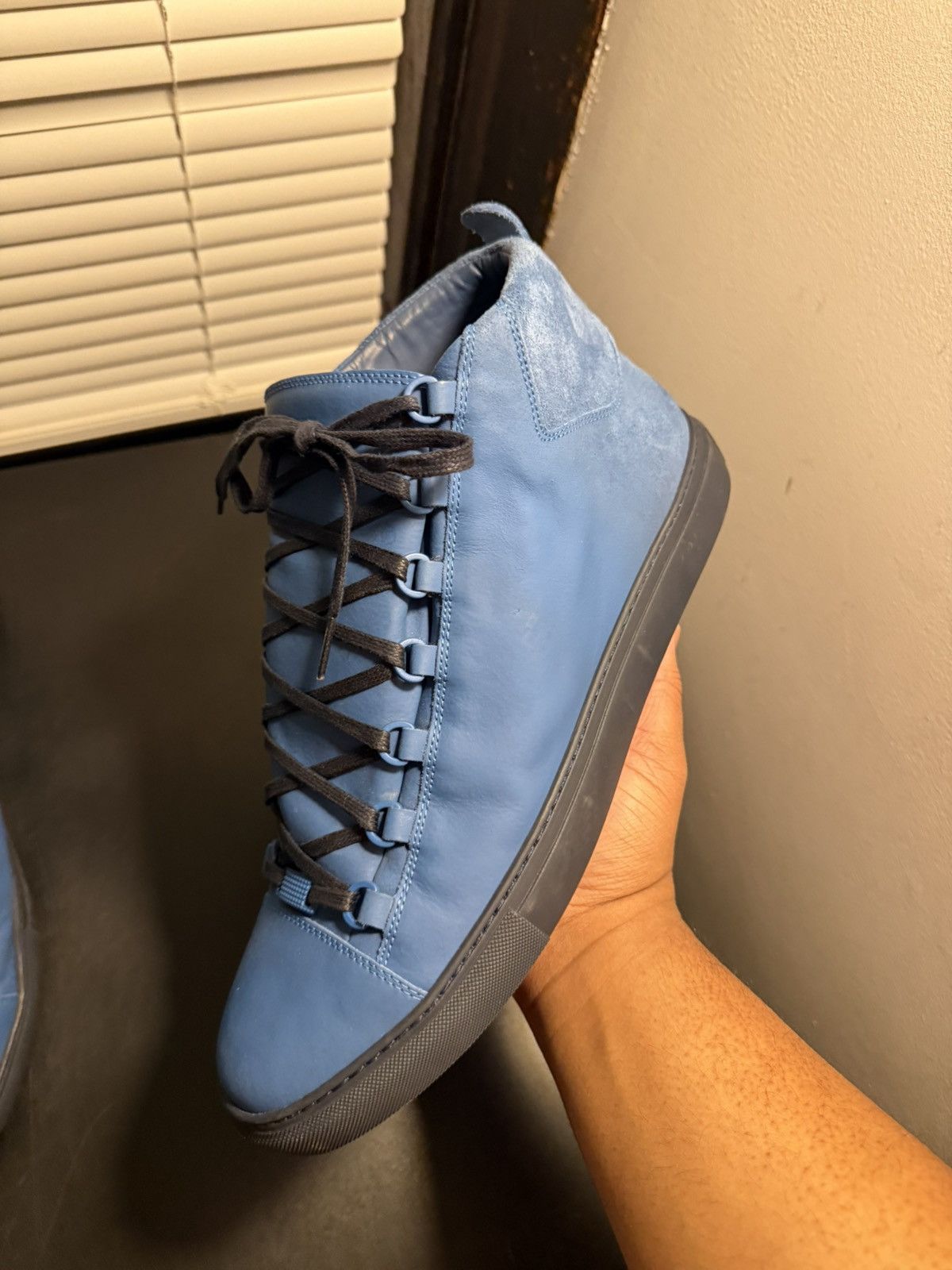 Balenciaga Balenciaga Arena Blue Half Leather Half Suede Sneakers 12 US Size US 12 / EU 45 - 4 Thumbnail