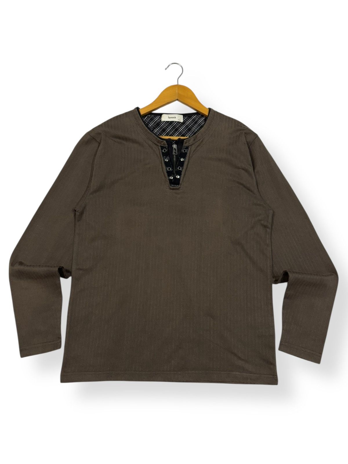 Vintage Vintage Japanese Brand Famock Ribbed Long Sleeve Henley Tees Size US M / EU 48-50 / 2 - 3 Thumbnail