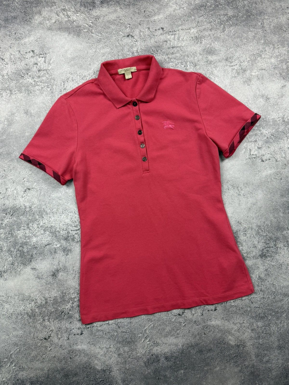 Burberry Burberry Brit Nova Check Pink Polo T-Shirt Y2K Tee Luxury Size S / US 4 / IT 40 - 5 Thumbnail