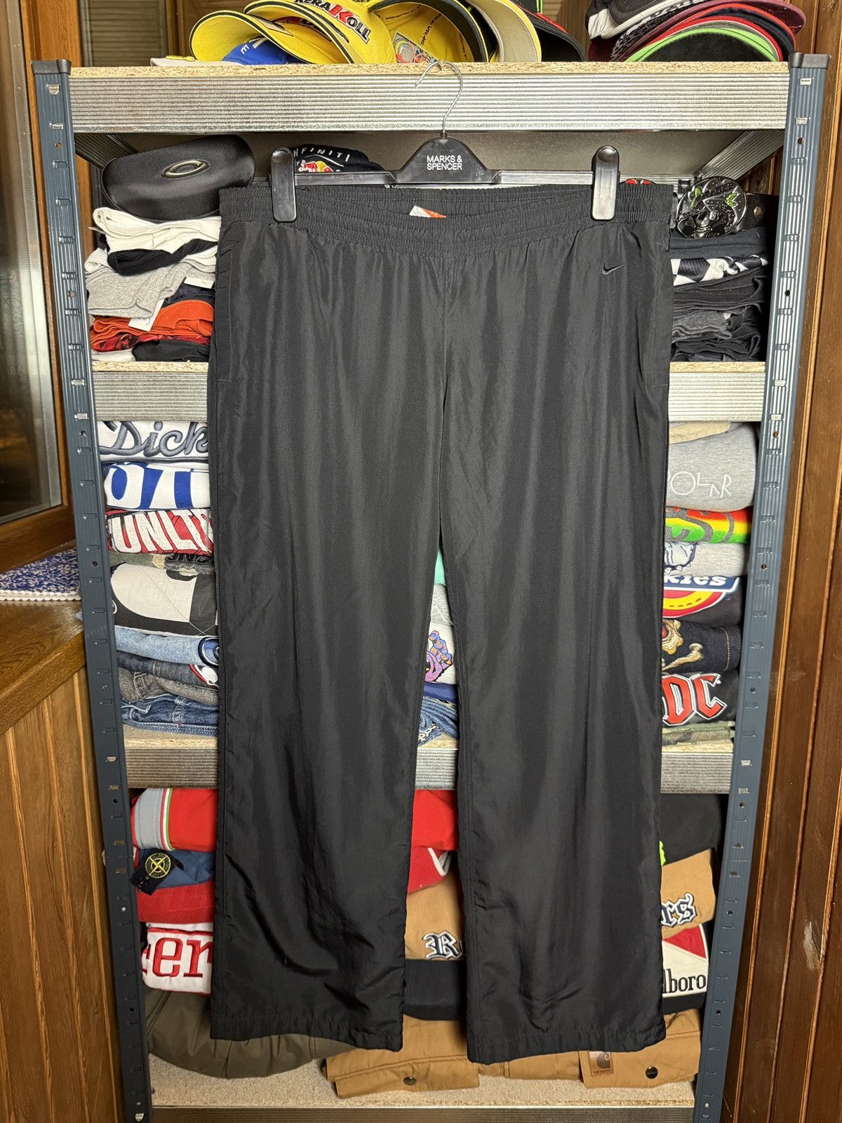 Nike × Vintage Vintage 2000s Nike Nylon Track Pants Women’s Blue Size L Size 36" / US 14 / IT 50 - 1 Thumbnail