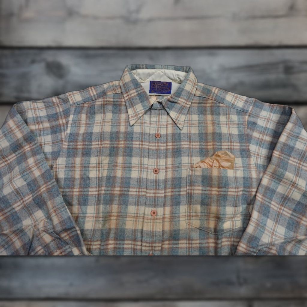 Pendleton VINTAGE Pendleton Shirt Mens M Gray Wool Plaid 80s USA Club Sportsman Button-Up Long Sleeve Collared Flannel Pattern Size US M / EU 48-50 / 2 - 1 Thumbnail