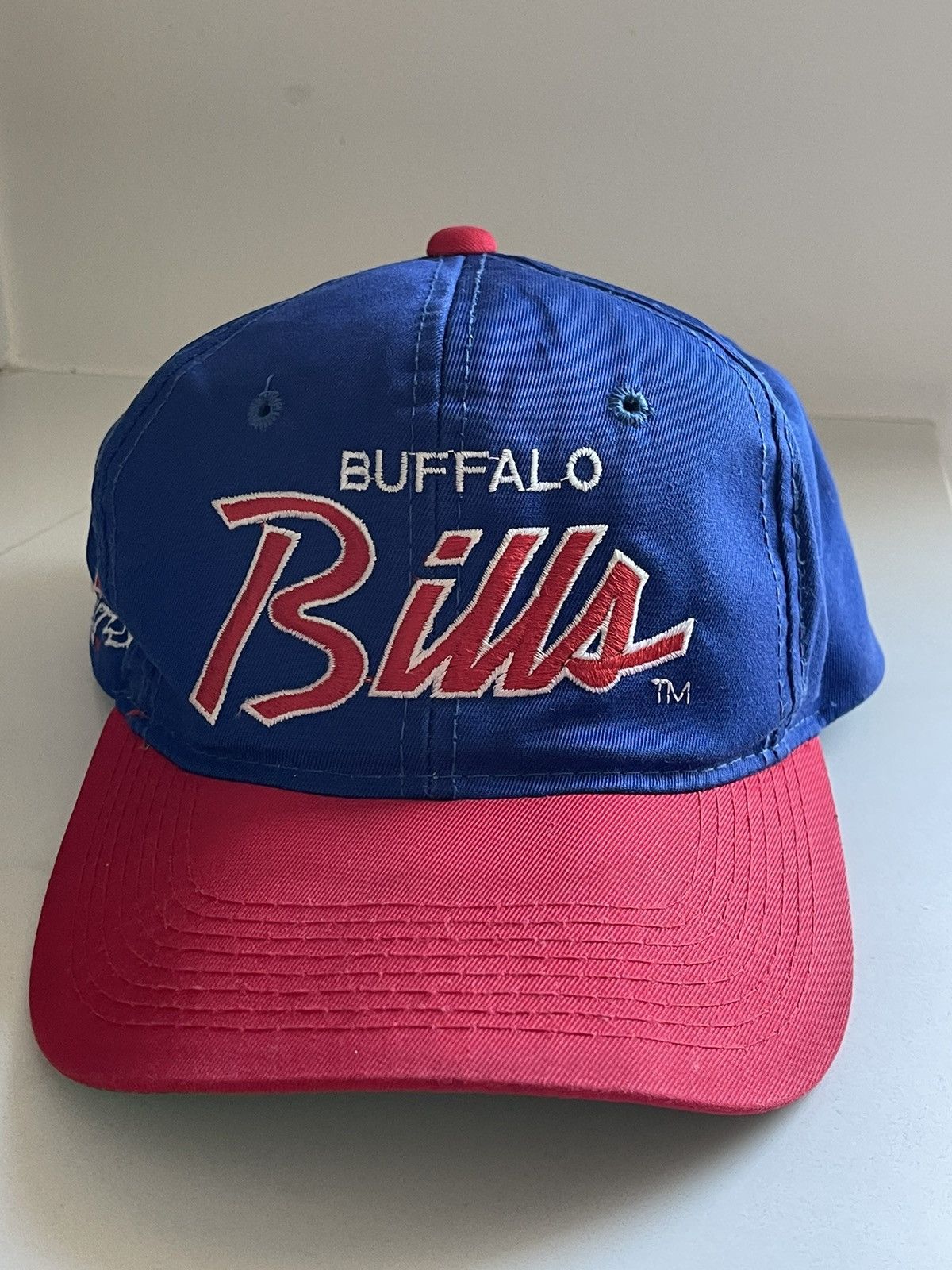 image of Sports Specialties x Vintage 90’S Buffalo Bills Script Snapback in Blue, Men's