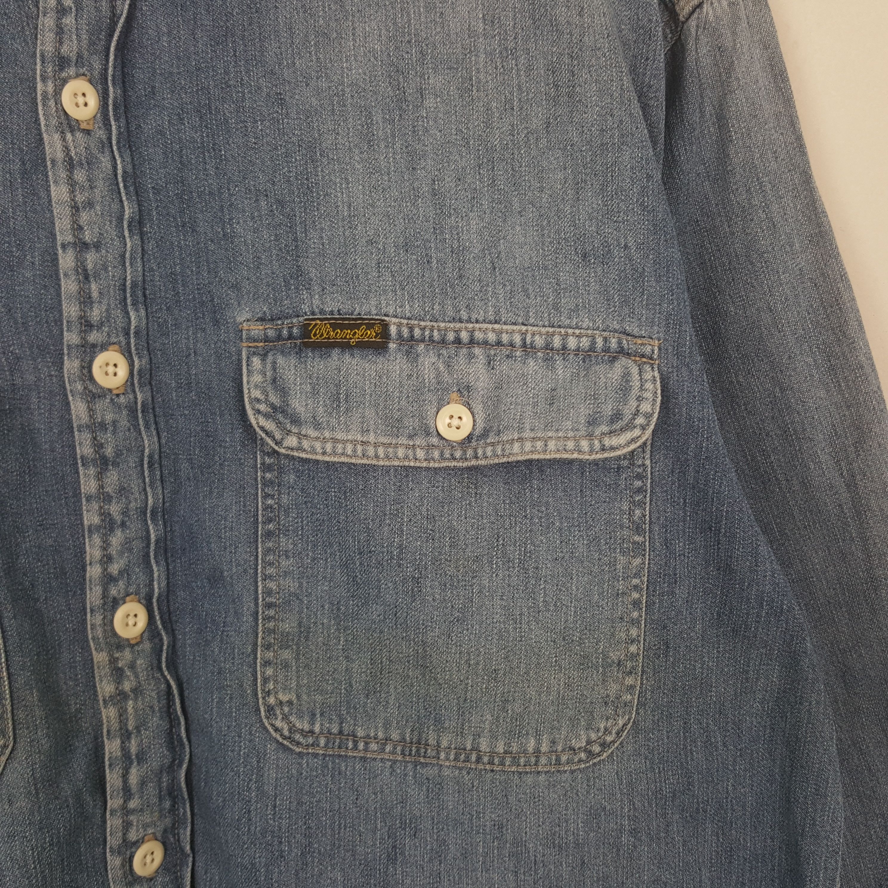 Wrangler Vintage Wrangler Denim Button Up Shirt Size US M / EU 48-50 / 2 - 2 Thumbnail