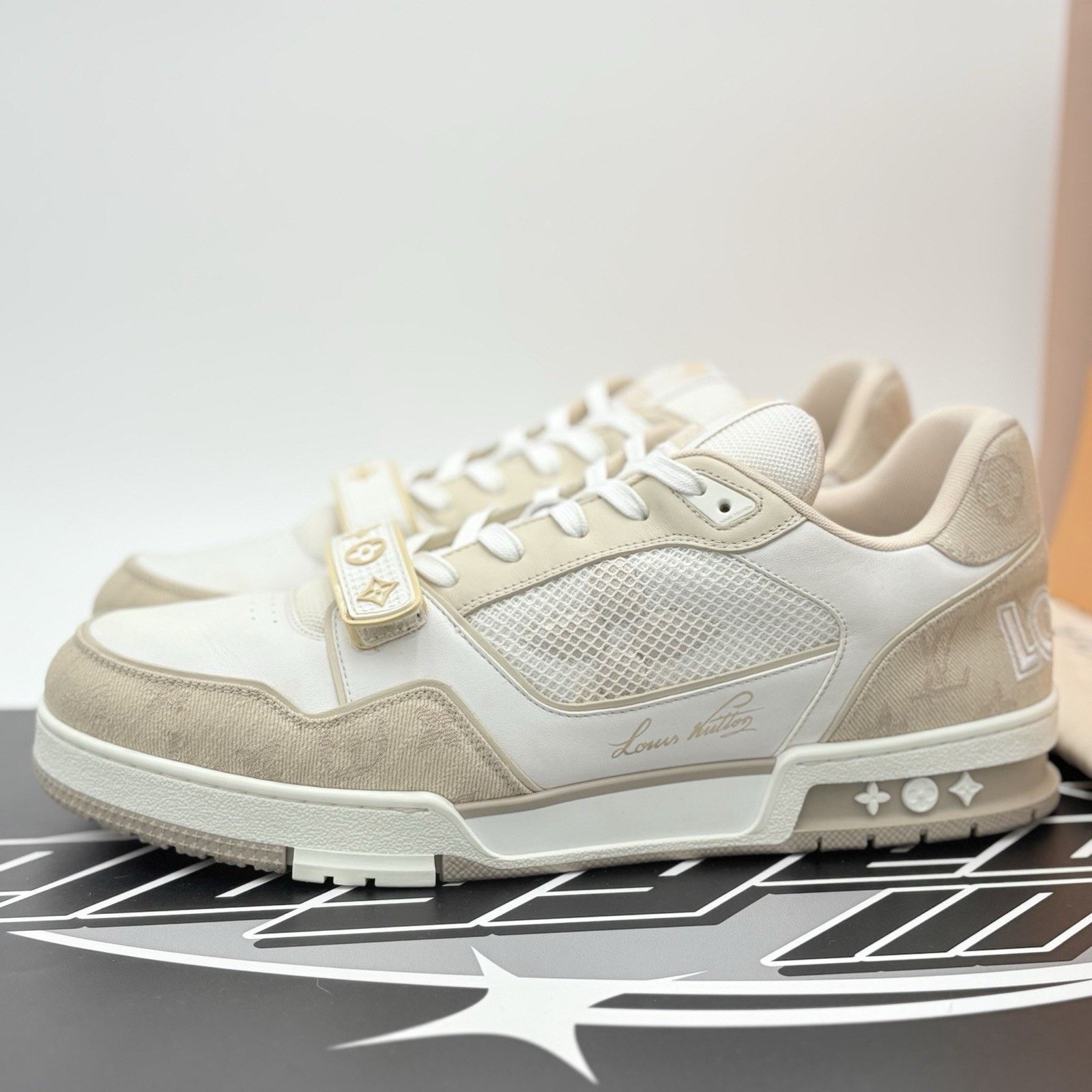 Louis Vuitton Louis Vuitton Trainer Strap ' Beige ' | SUPER CLEAN! Size US 12.5 / EU 45-46 - 1 Thumbnail