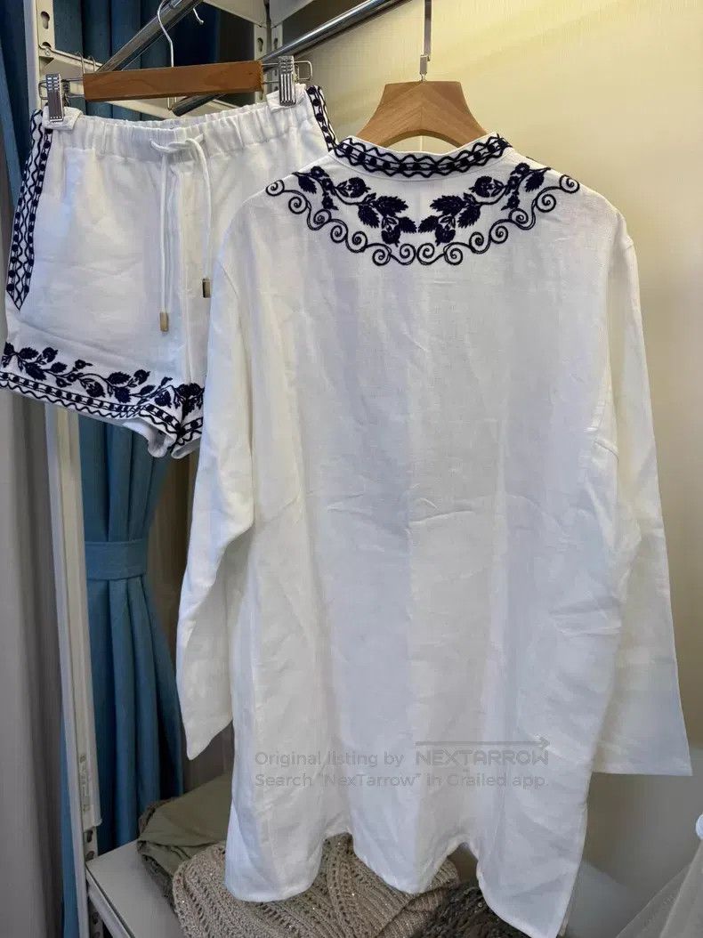 Loro Piana Loro Piana Holiday Series Embroidered Linen Shirt Dress Size M / US 6-8 / IT 42-44 - 4 Thumbnail