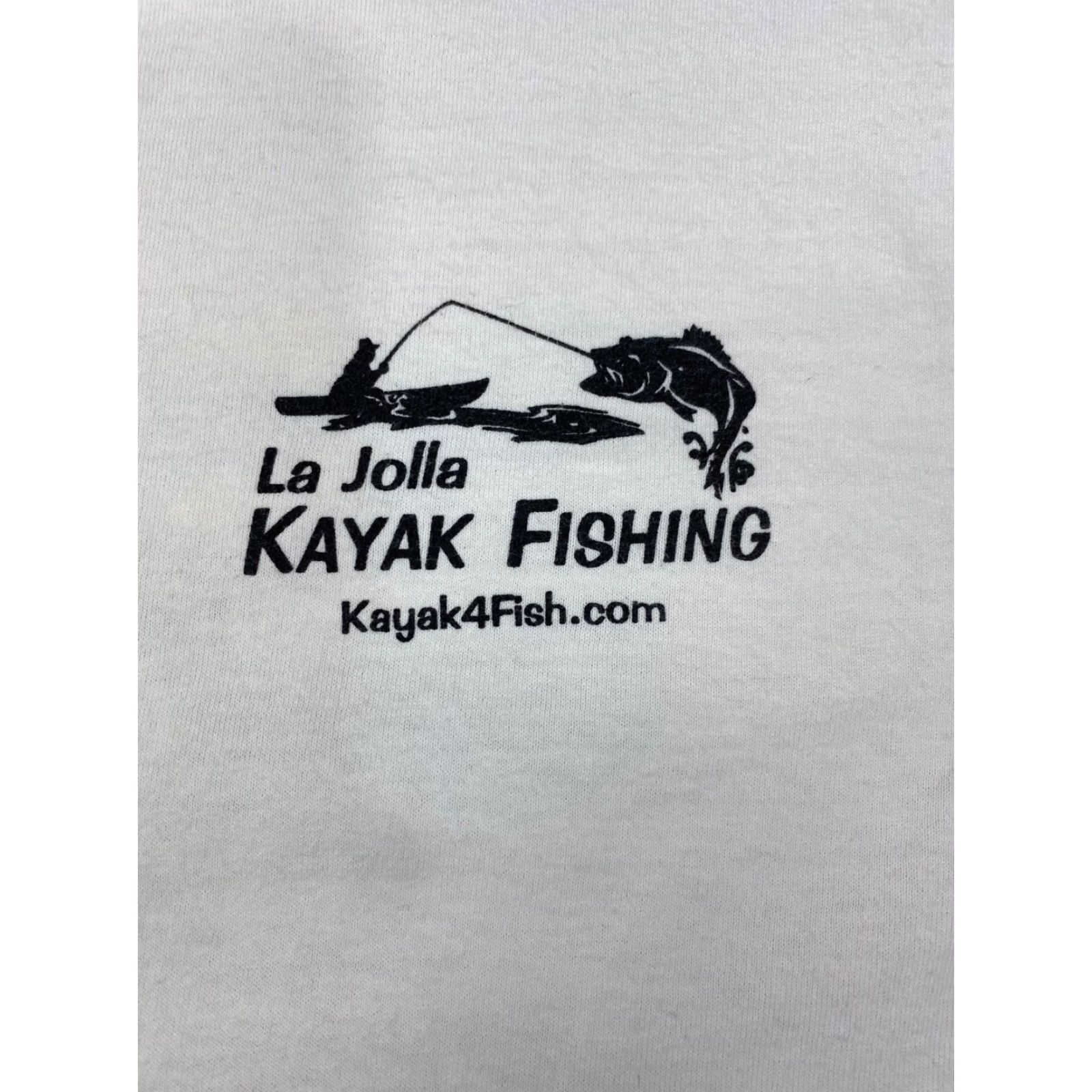 Gildan Kayak Fishing Get Hooked T Shirt M White Short Sleeve Mens Crew Neck Cotton Gildan #3519 Size US M / EU 48-50 / 2 - 2 Thumbnail