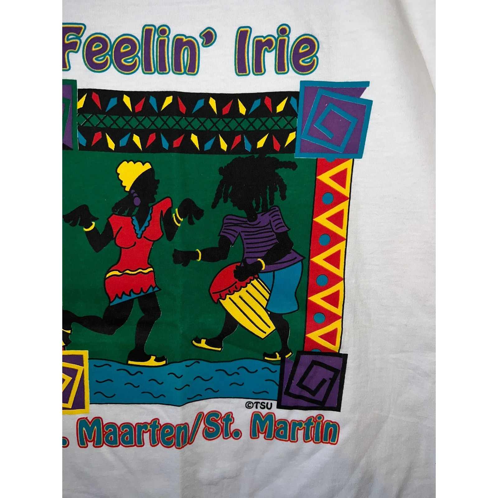 Vintage 90s Feelin Irie St. Maarten Martin Dancing Dance Shirt XL Size US XL / EU 56 / 4 - 3 Thumbnail