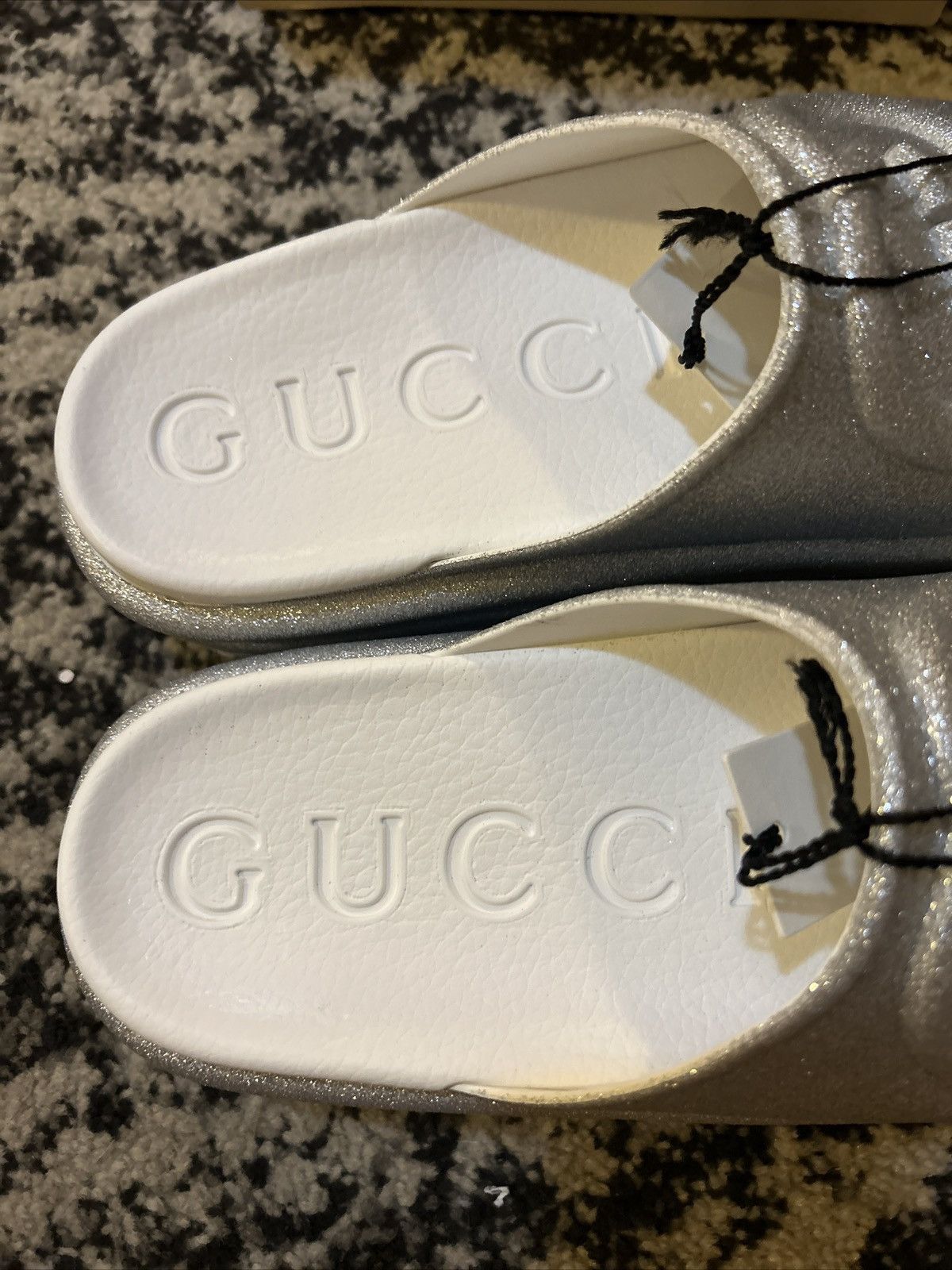 Gucci Gucci Interlocking G Platform Slides Silver Size US 6 / IT 36 - 4 Thumbnail