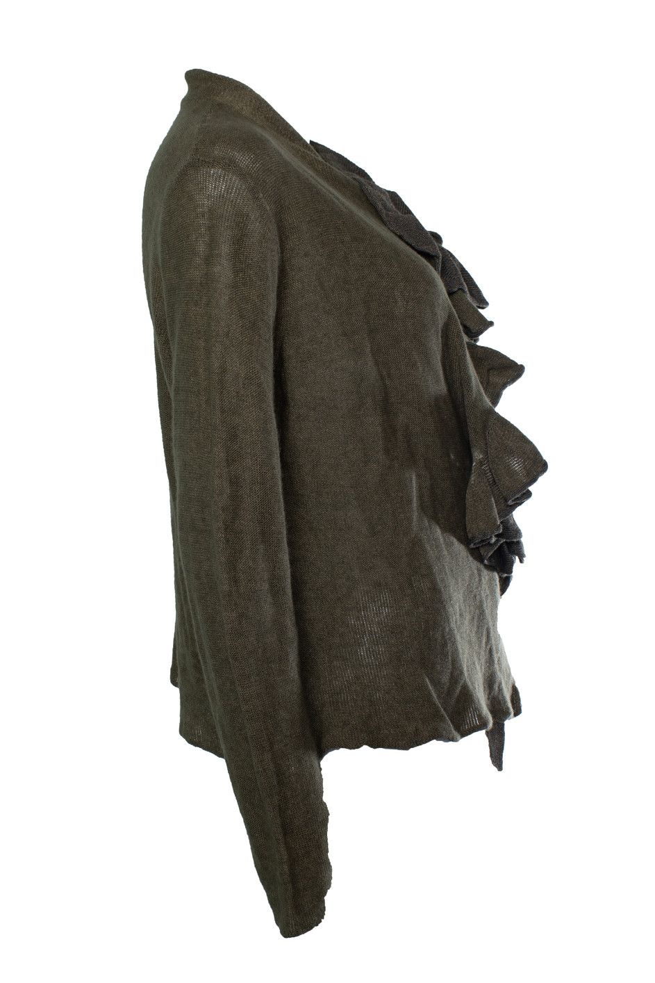Dries Van Noten Dries van Noten, green ruffled cardigan Size L / US 10 / IT 46 - 3 Thumbnail