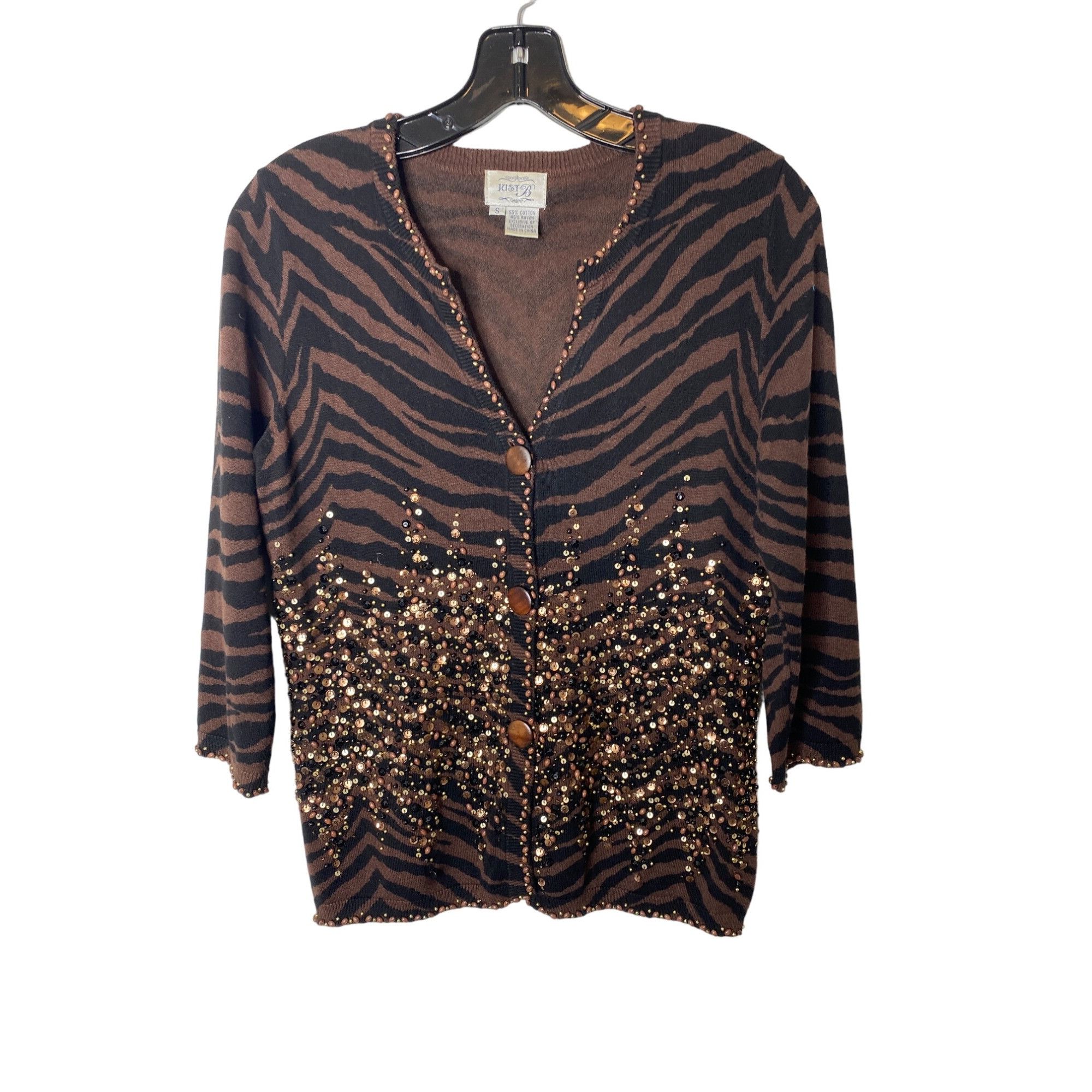 Vintage VINTAGE 90'S/Y2K JUST B WOMEN'S BEADED SEQUIN ANIMAL PRINT C Size S / US 4 / IT 40 - 1 Thumbnail