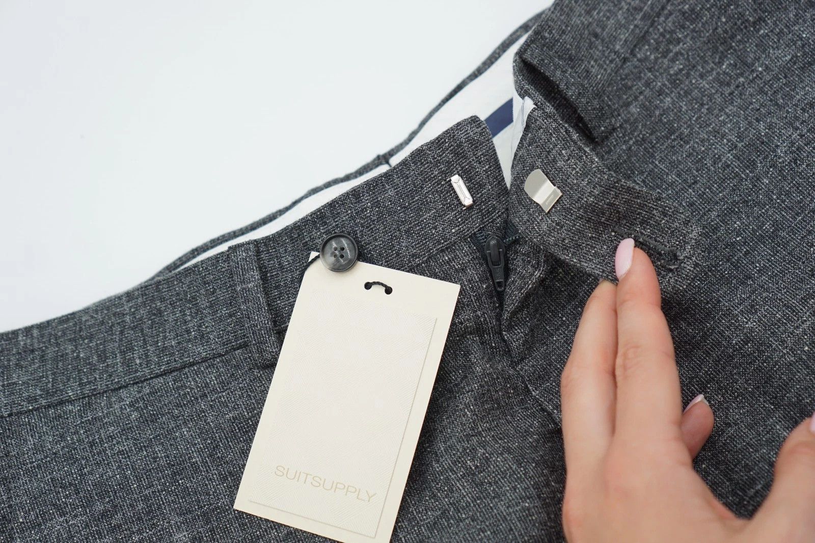 Suitsupply Men Suitsupply Pants Grey Wool Silk Linen Brescia UK/US38 Size 38R - 3 Thumbnail
