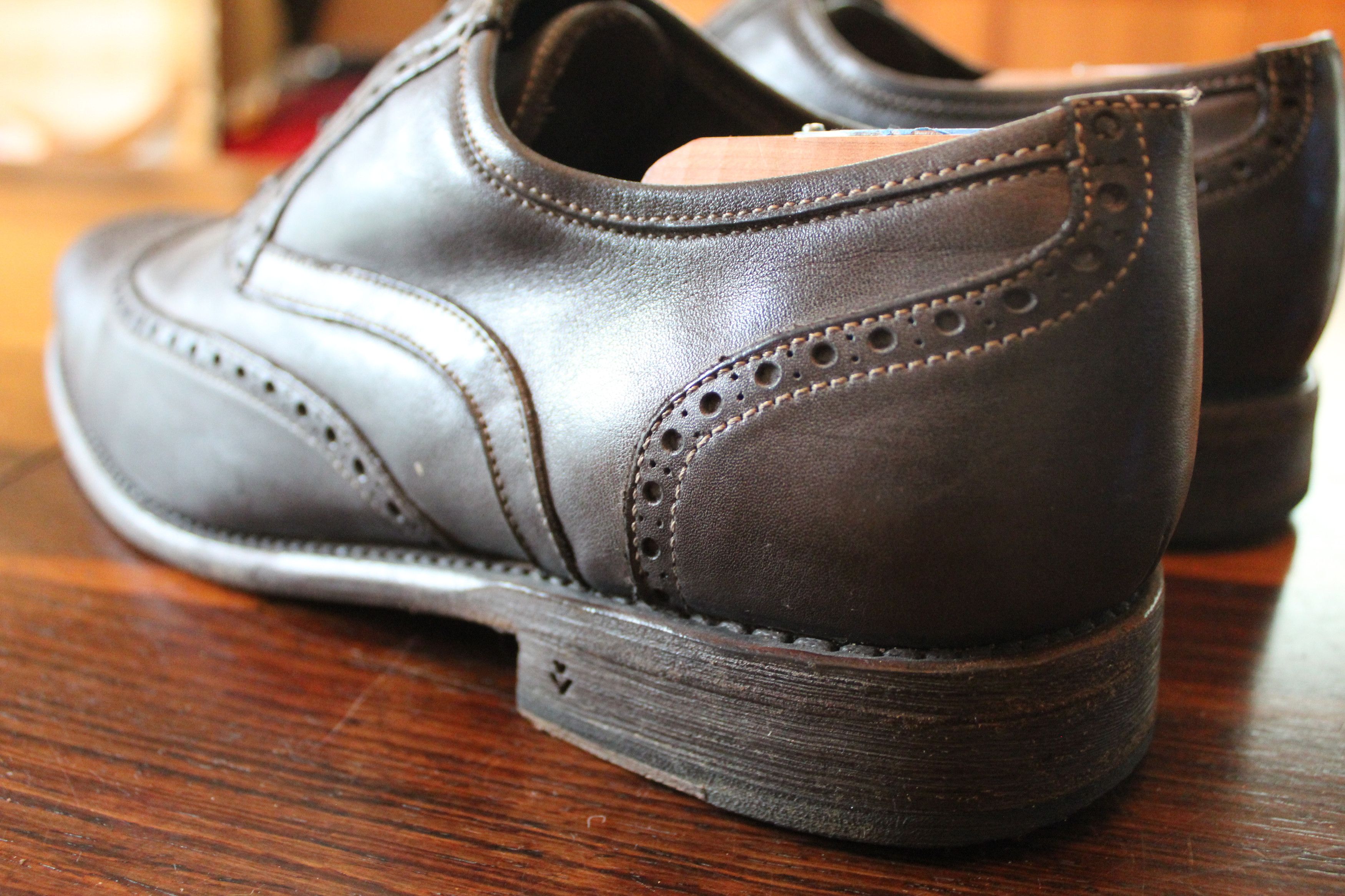John Varvatos Varvatos Collection Gunmetal Wingtip Slip-On – Made in Italy Size US 11 / EU 44 - 8 Thumbnail