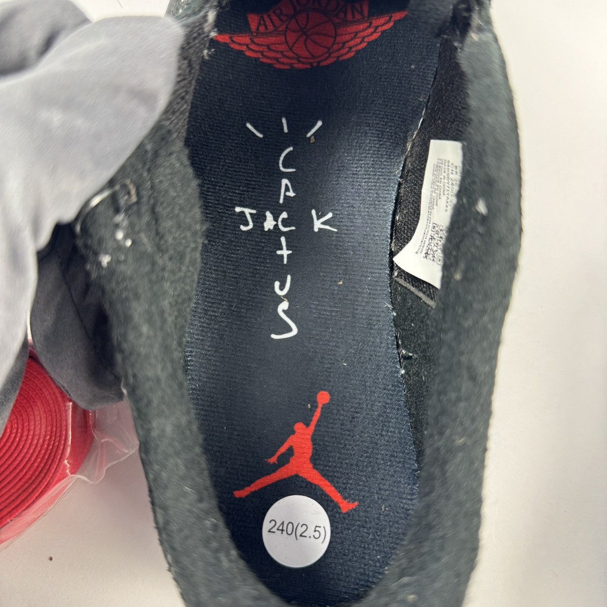 Jordan Brand × Travis Scott JORDAN 1 RETRO LOW TRAVIS SCOTT BLACK PHANTOM SNEAKERS Size US 5.5 / EU 38 - 9 Thumbnail