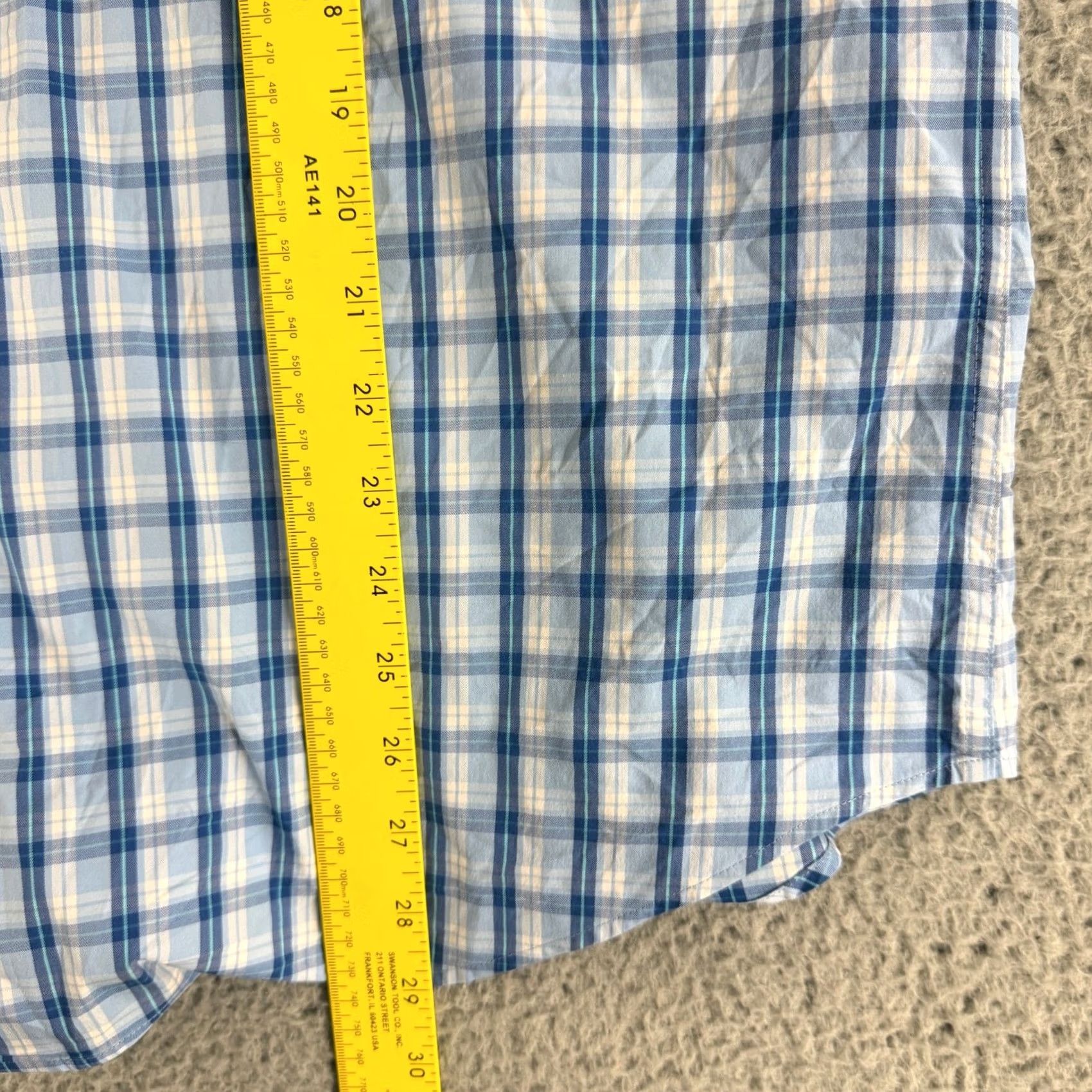 Peter Millar Peter Millar Button-Up Shirt Mens L Blue Plaid Cotton Blend Long Sleeve Size US L / EU 52-54 / 3 - 6 Thumbnail