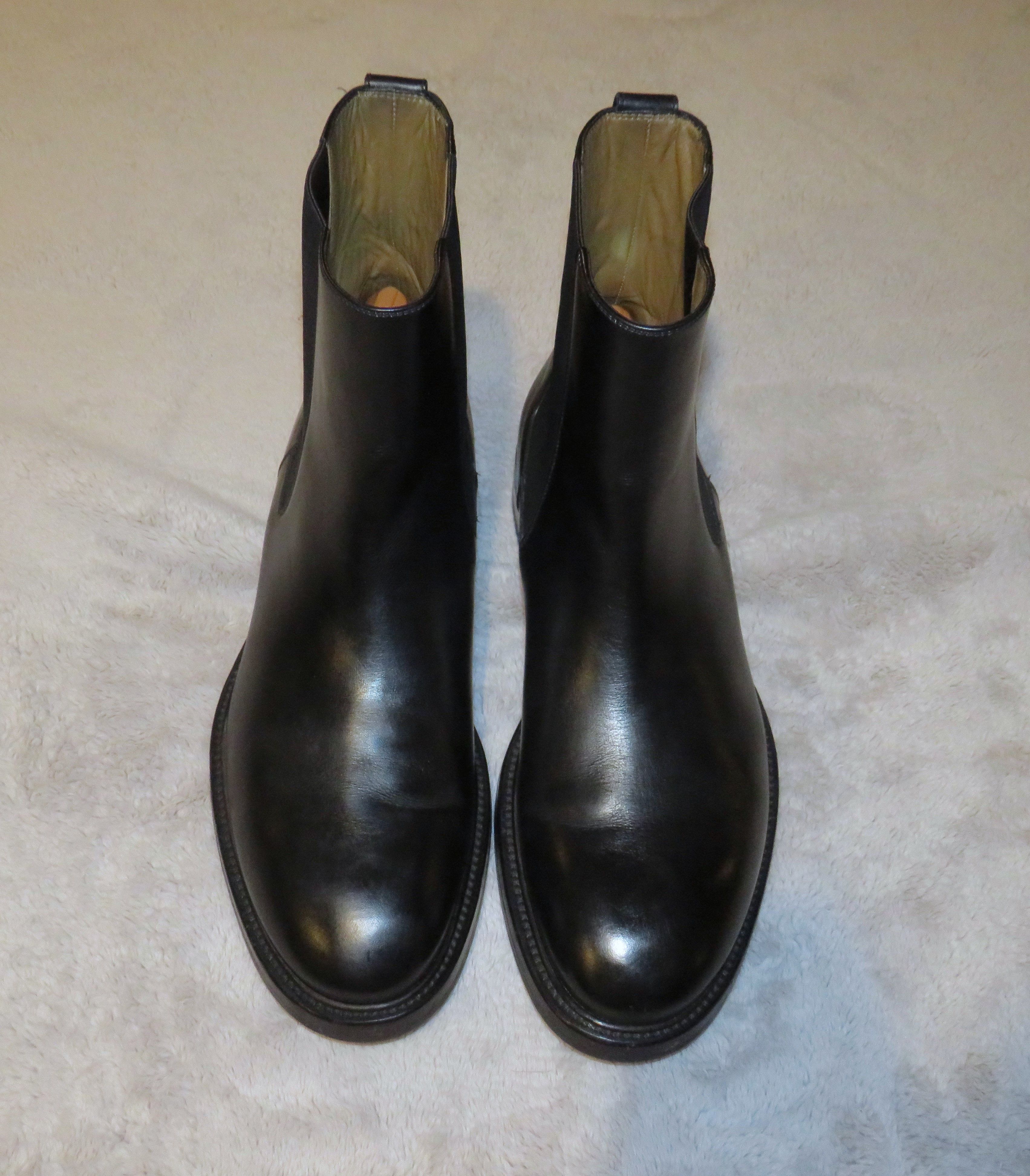 image of Tom Ford Black Leather Lug Sole Chelsea Boots 8, Men's