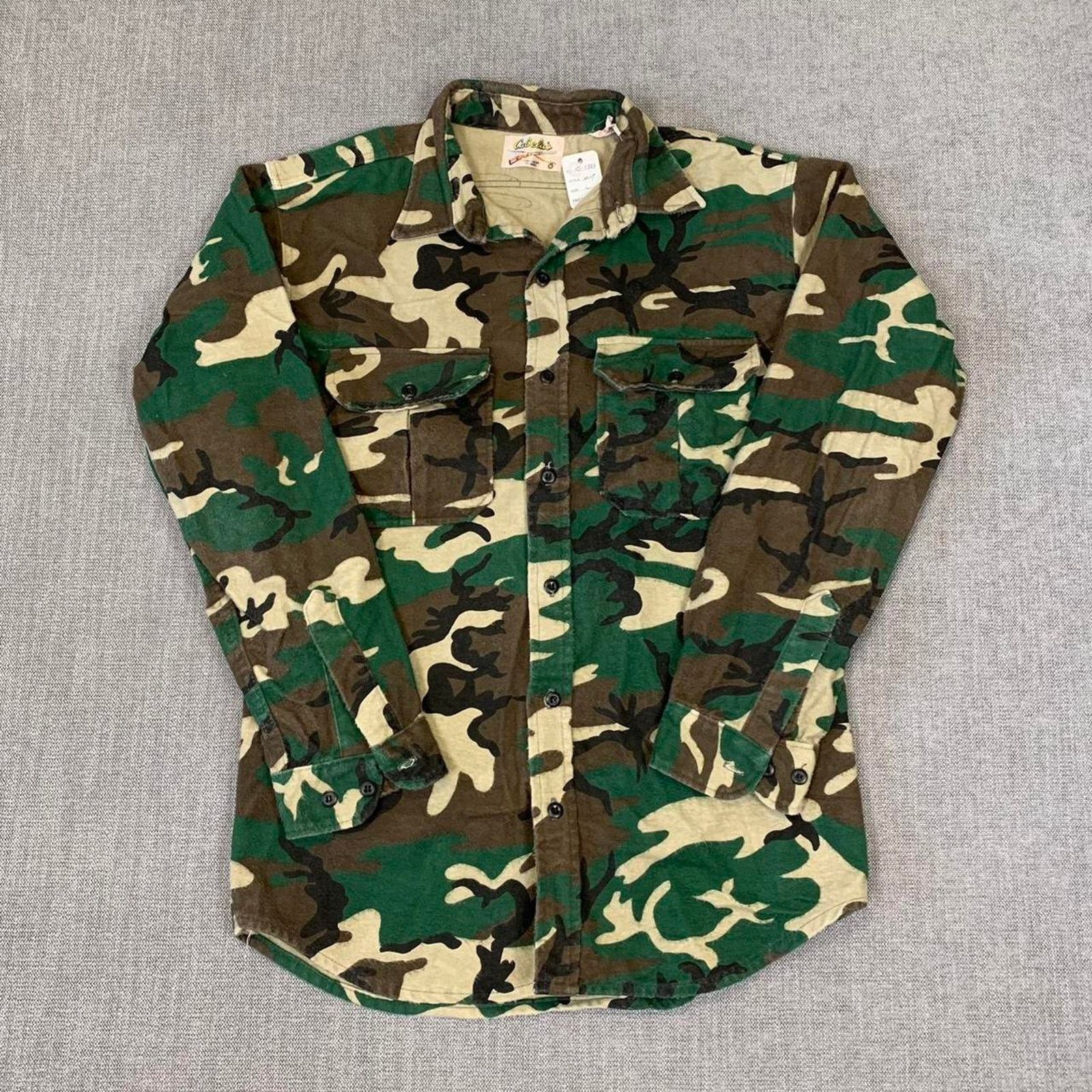 Vintage Vintage Cabela's Woodland Camo button up flannel shirt Size US L / EU 52-54 / 3 - 1 Thumbnail