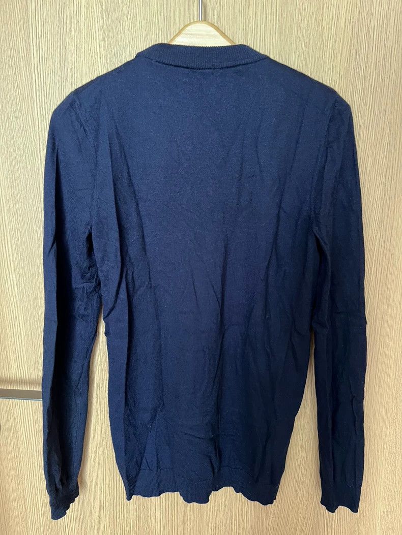 LOEWE Blue and grey patchwork wool turtleneck