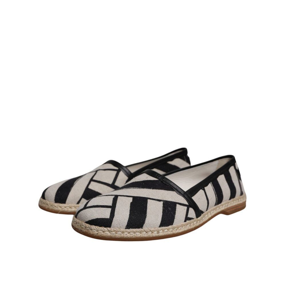 Dolce & Gabbana Dolce & Gabbana Black White Stripes Slip On Espadrille Shoes Size US 8 / EU 41 - 3 Thumbnail