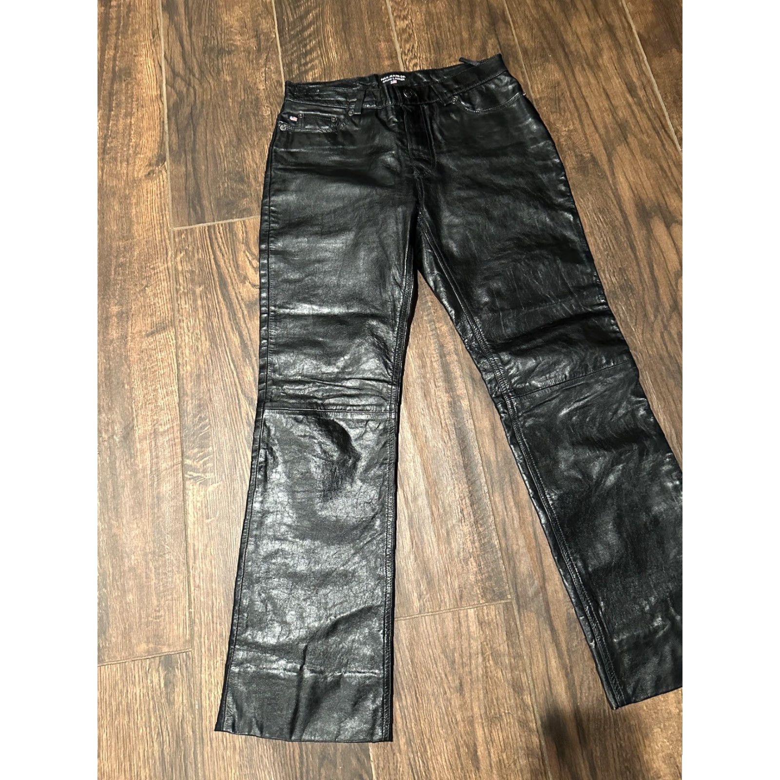Ralph Lauren VTG Ralph Lauren Womens Pants Size 4 Leather Black Trouser Regular Straight High Rise 28in Inseam Size 27" / US 4 / IT 40 - 3 Thumbnail