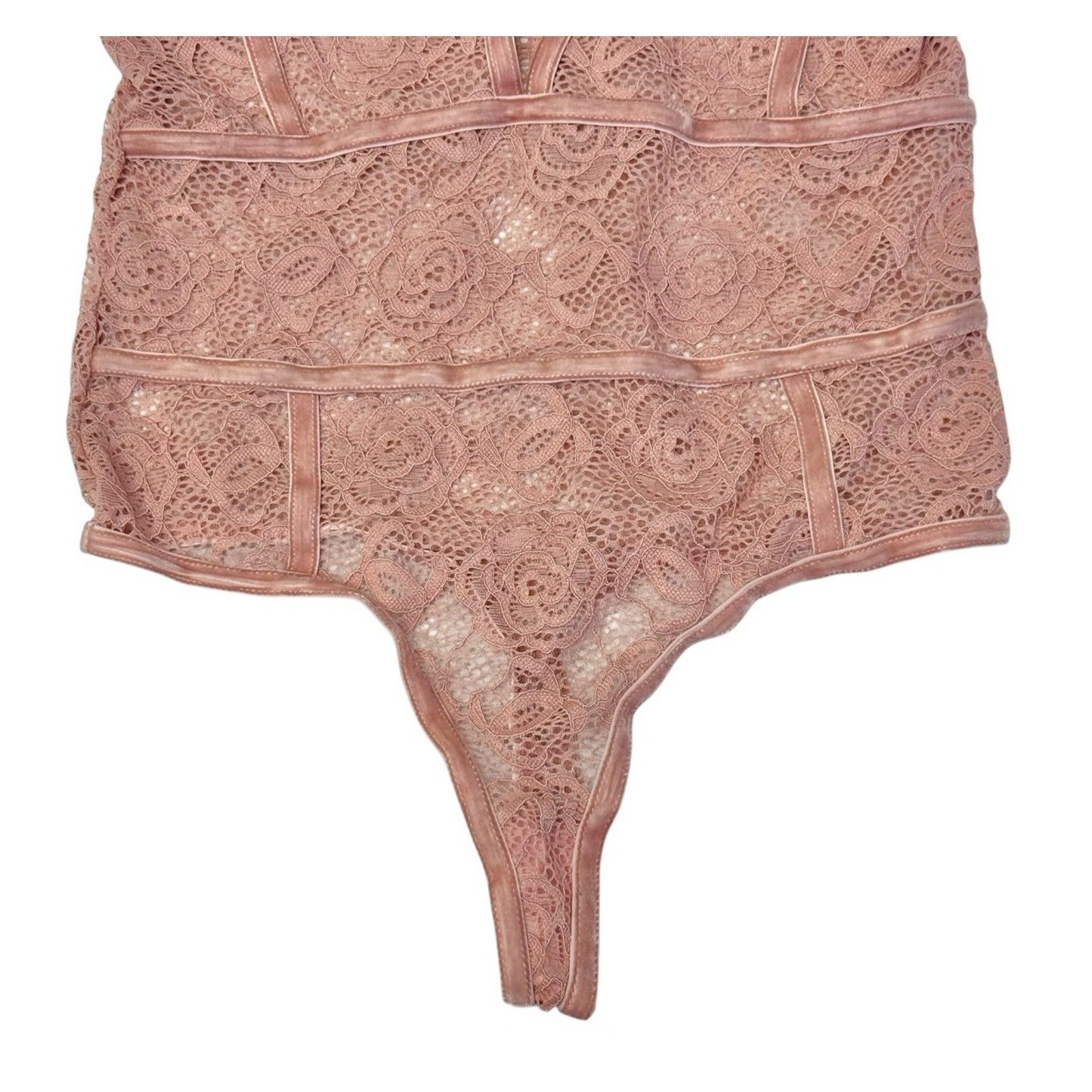 Other DYNAMIC Pink Lace Bodysuit Shear Cut Out Playsuit Lingerie Size ONE SIZE - 5 Thumbnail