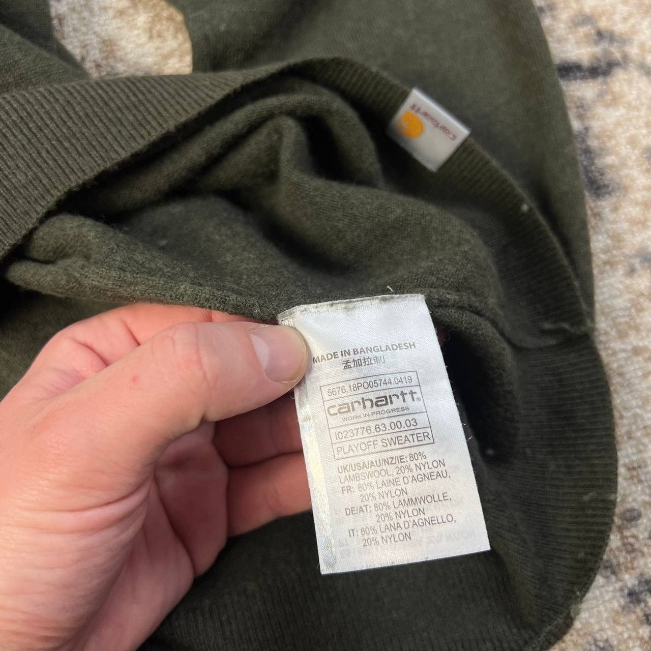 Carhartt Wip Carhartt WIP Tab Logo Vintage Light Khaki Sweater Y2K Style Size US S / EU 44-46 / 1 - 6 Thumbnail