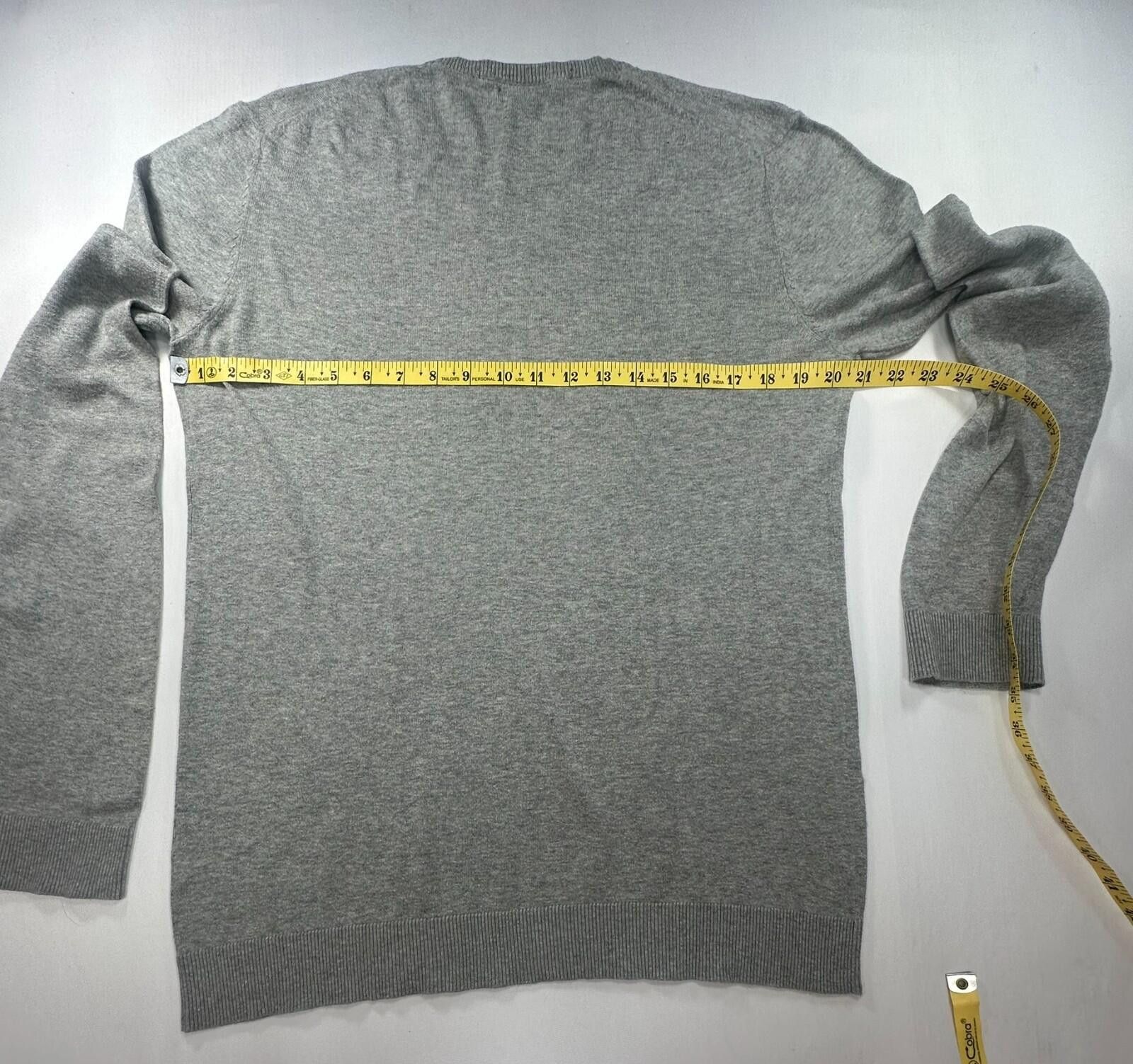 Gap Gap 100% Cotton V-Neck L/S Pullover Sweater Brown Men M Size US M / EU 48-50 / 2 - 4 Thumbnail
