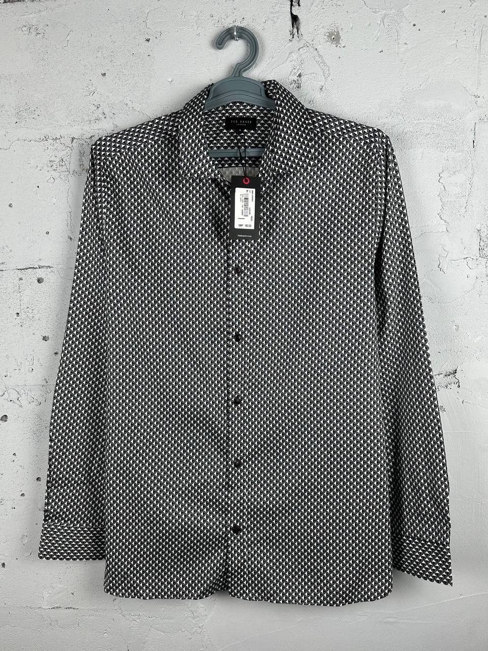 Ted Baker NEW TED BAKER Long Sleeve Men's Shirt Graphic Print Size US XL / EU 56 / 4 - 1 Thumbnail