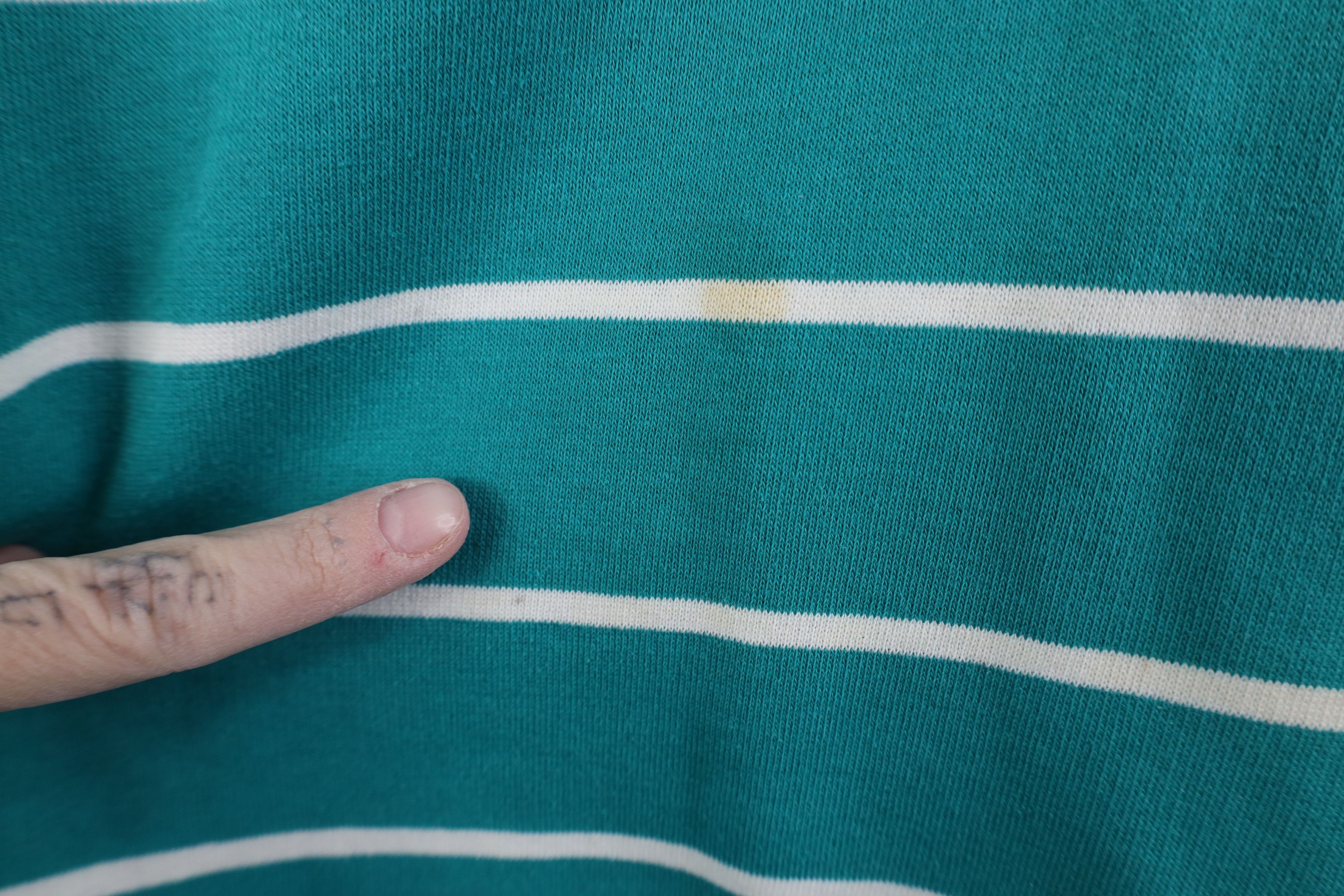 Eddie Bauer Vintage 90s Eddie Bauer Striped Crewneck Sweatshirt Teal Size L / US 10 / IT 46 - 4 Thumbnail