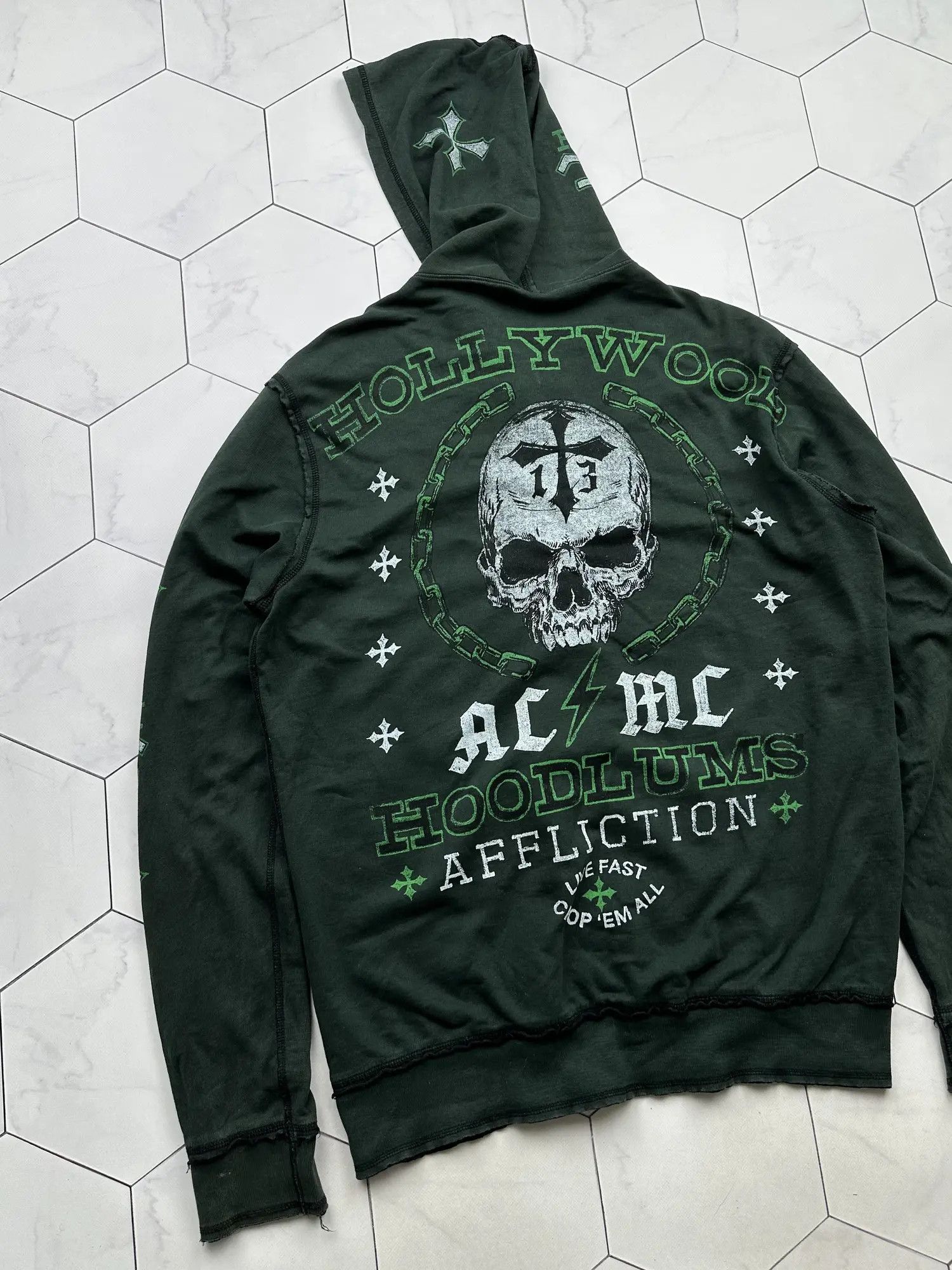 Affliction Affliction 2in1 Vintage Hoodie (B11) Size US XXL / EU 58 / 5 - 11 Thumbnail