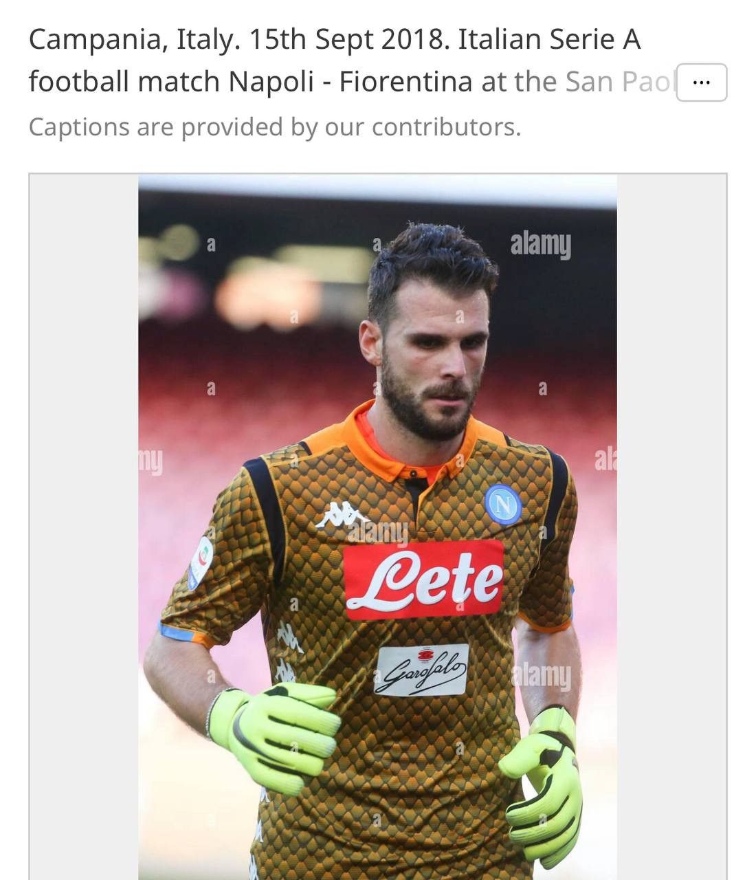 Kappa NEW! 2018/19 SSC NAPOLI GK SOCCER JERSEY FOOTBALL SHIRT SZ M Size US M / EU 48-50 / 2 - 2 Thumbnail