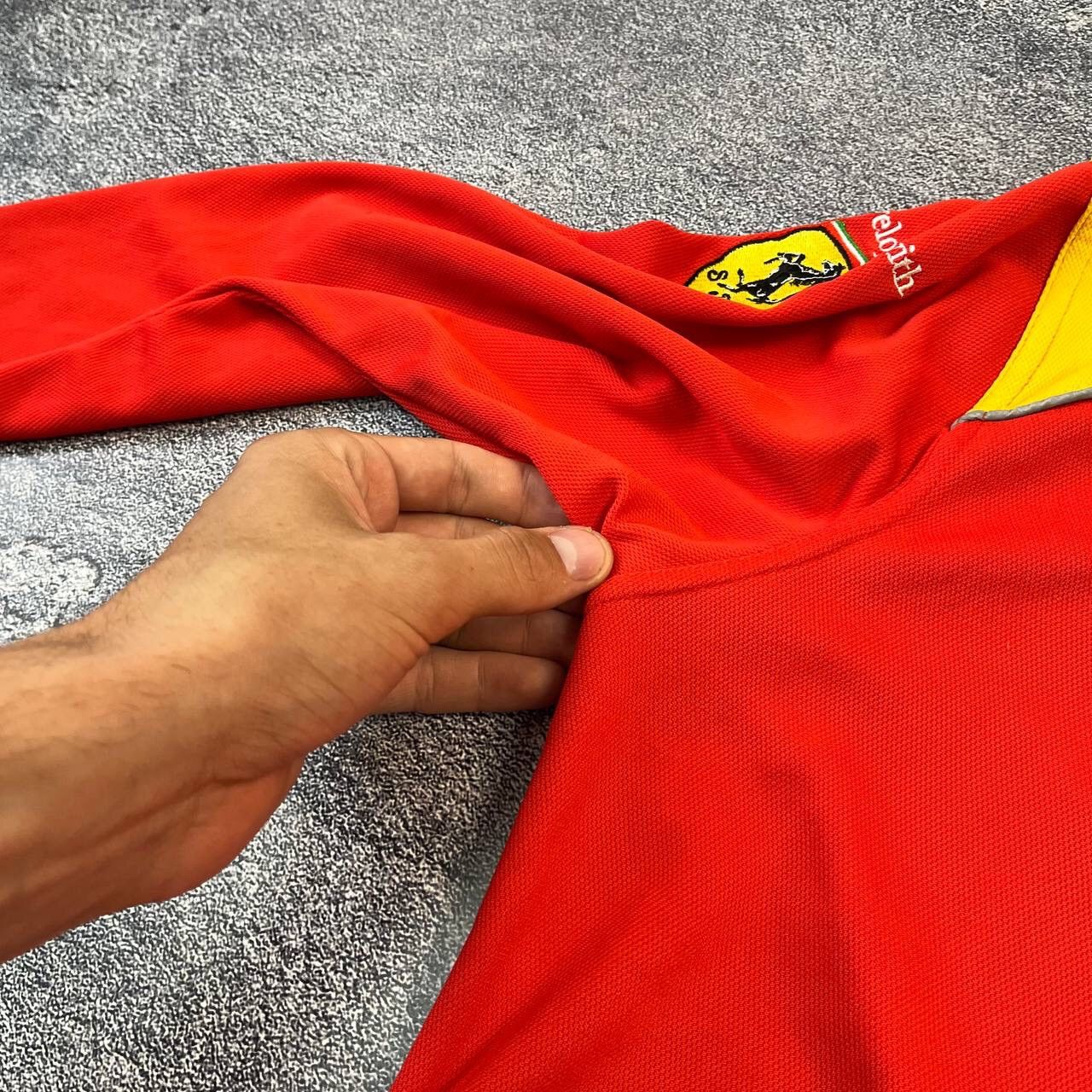 Ferrari × Vintage Vintage Shell Ferrari Red Long SLeeve Polo Shird,Size XL Size XL / US 12-14 / IT 48-50 - 7 Thumbnail