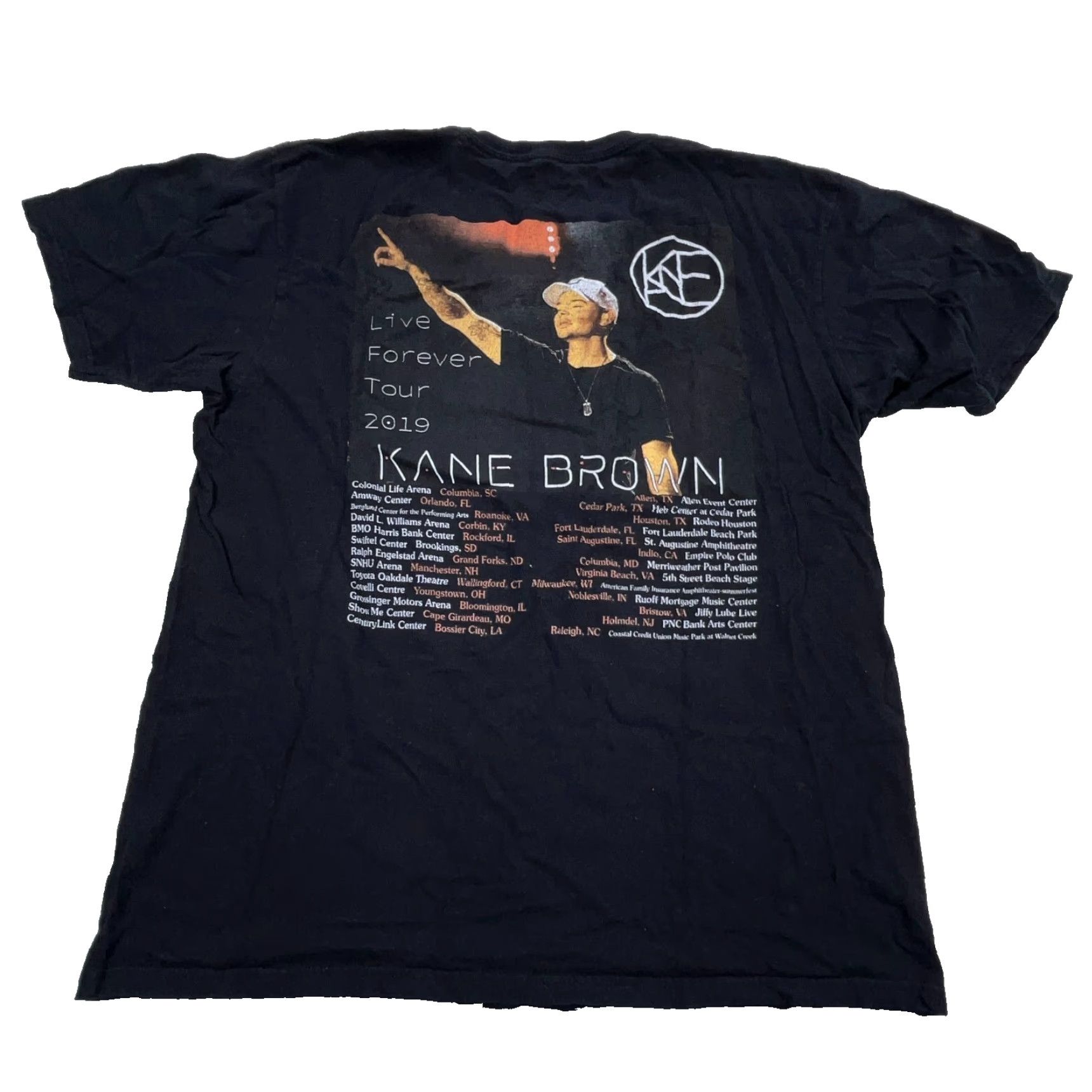 Vintage Kane Brown Band T-Shirt Men Large Black Concert Tour 2-Sided Cotton Jersey Size US L / EU 52-54 / 3 - 2 Thumbnail